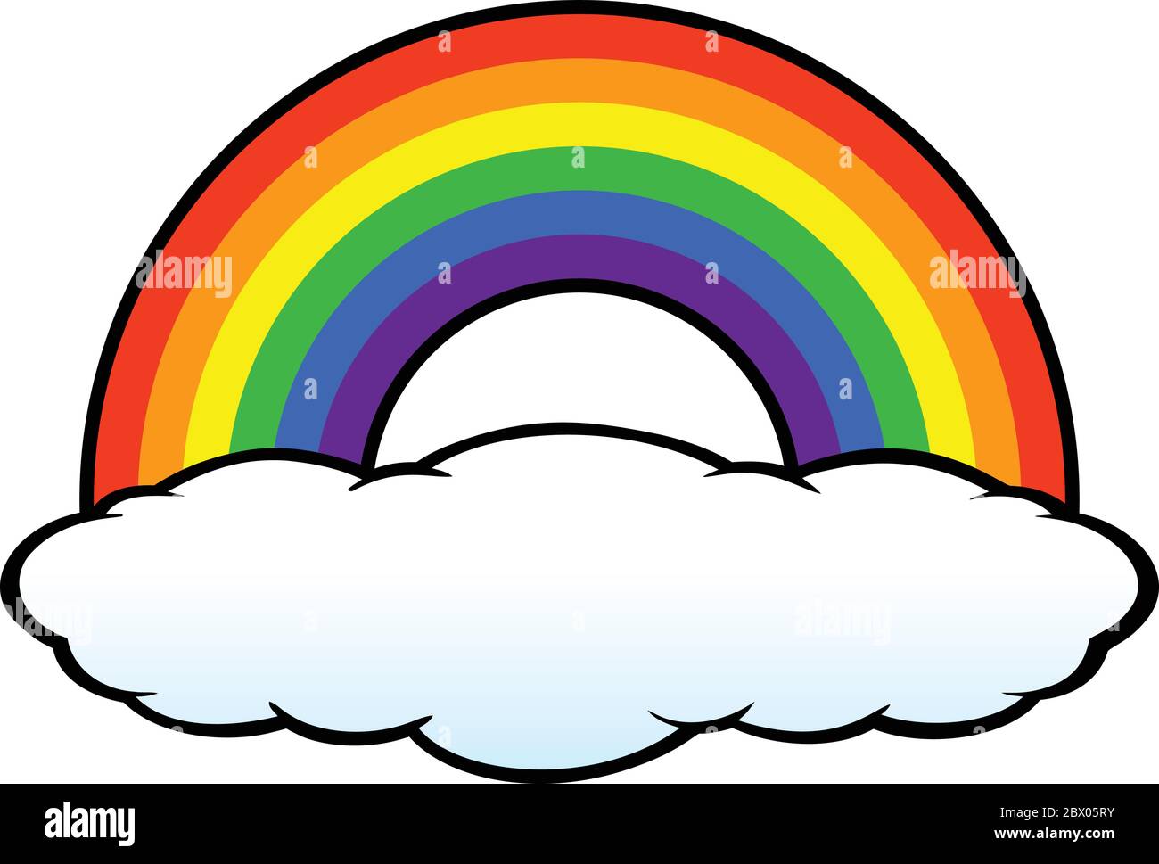 Rainbow with Cloud - A cartoon illustration of a Rainbow with a Cloud Stock  Vector Image & Art - Alamy