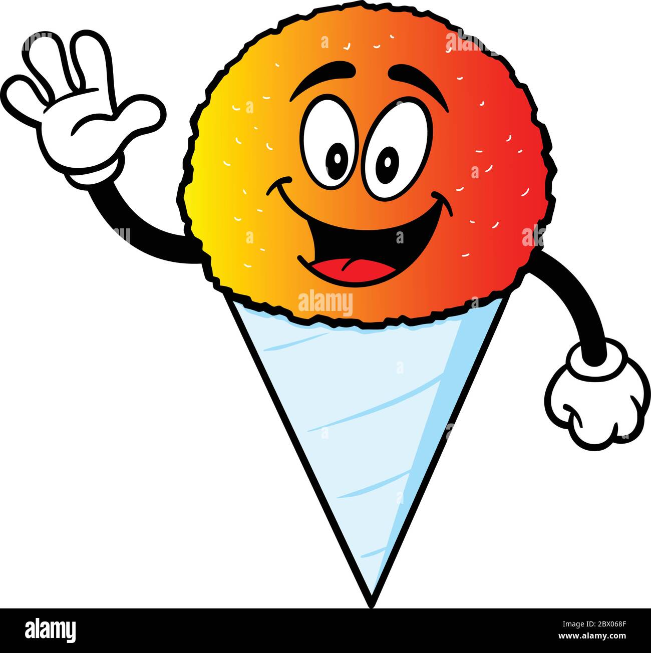 Snow Cone Waving An Illustration of a Snow Cone Waving Stock Vector