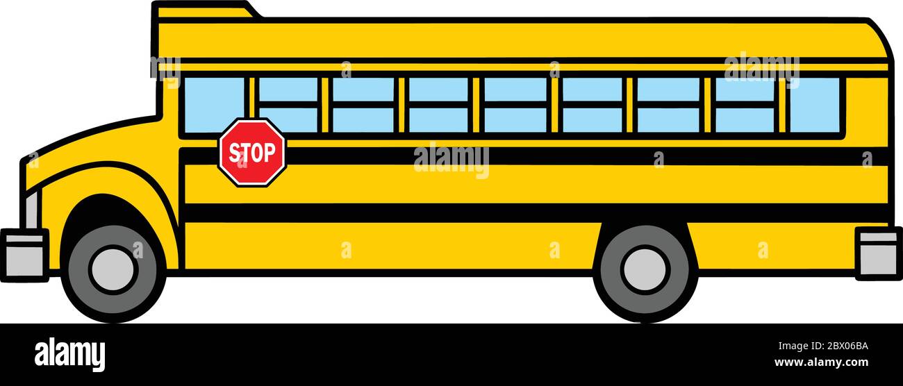School Bus Driver Side - A cartoon illustration of a School Bus Driver Side  Stock Vector Image & Art - Alamy