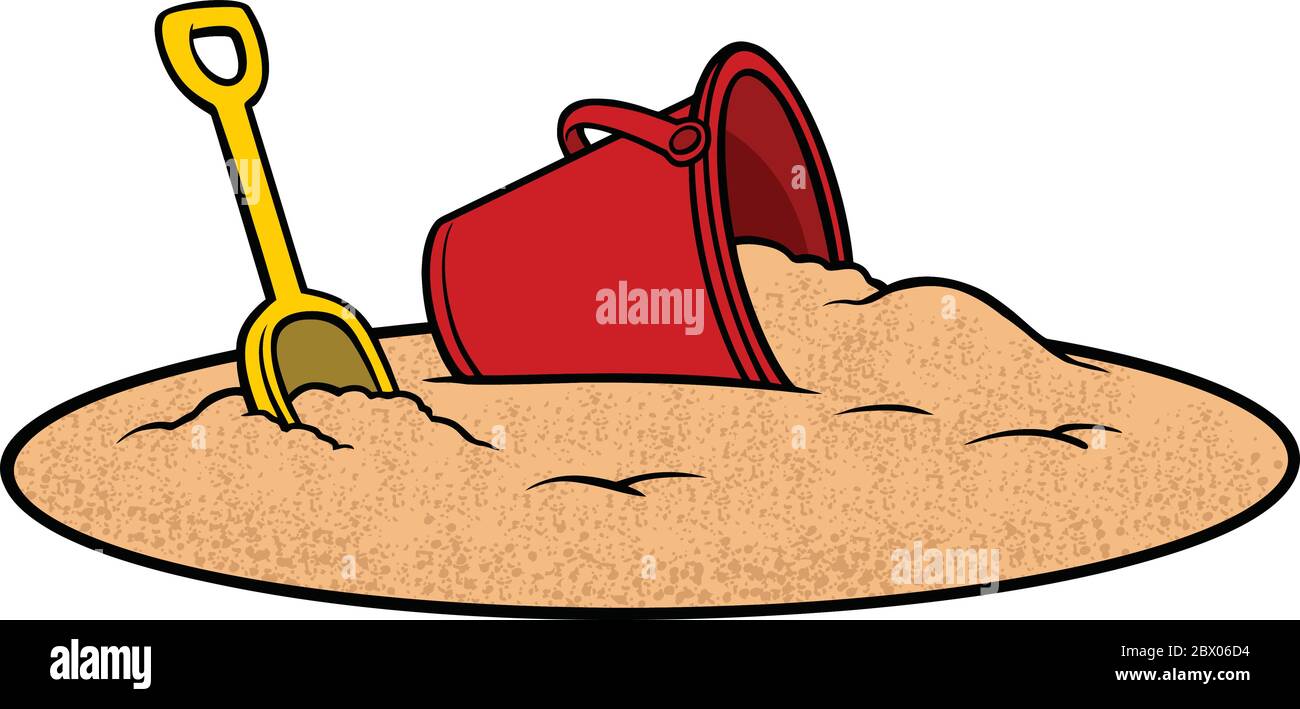 Sand Bucket and Shovel An Illustration of a Sand Bucket and Shovel