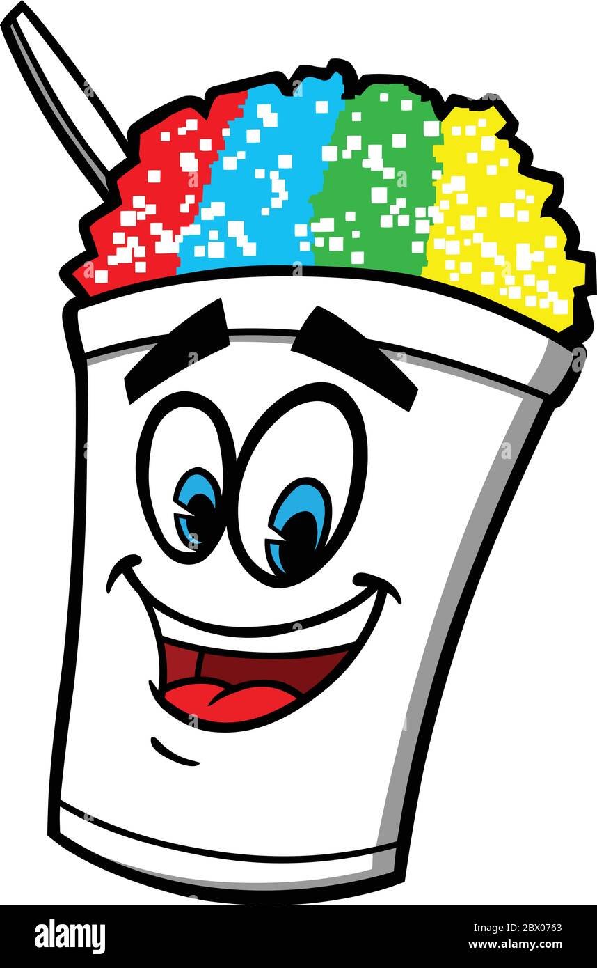 Shaved Ice Cart- A Cartoon Illustration of a Shaved Ice Cart Stock