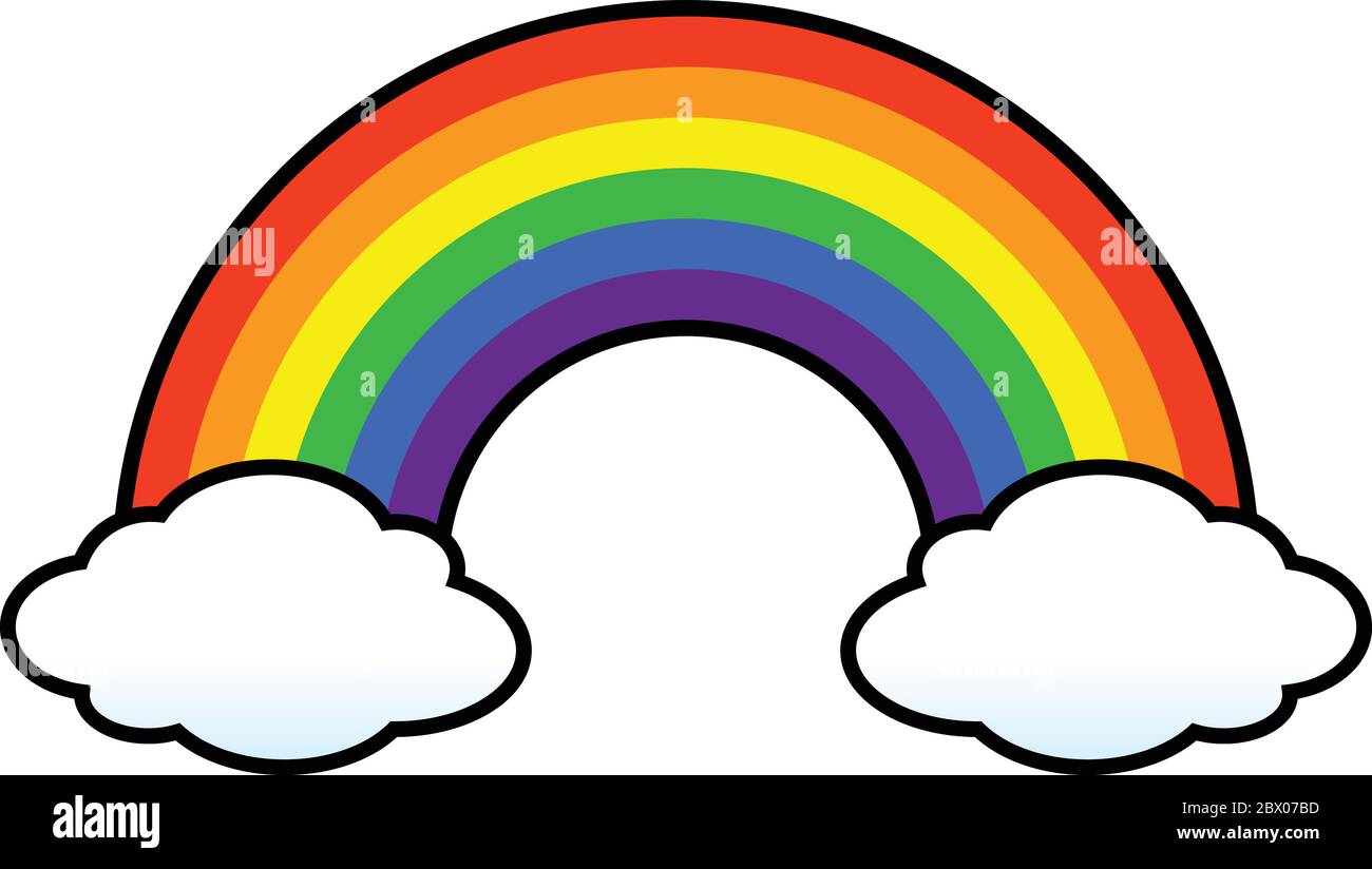 Rainbow with Clouds- An Illustration of a Rainbow with Clouds Stock ...