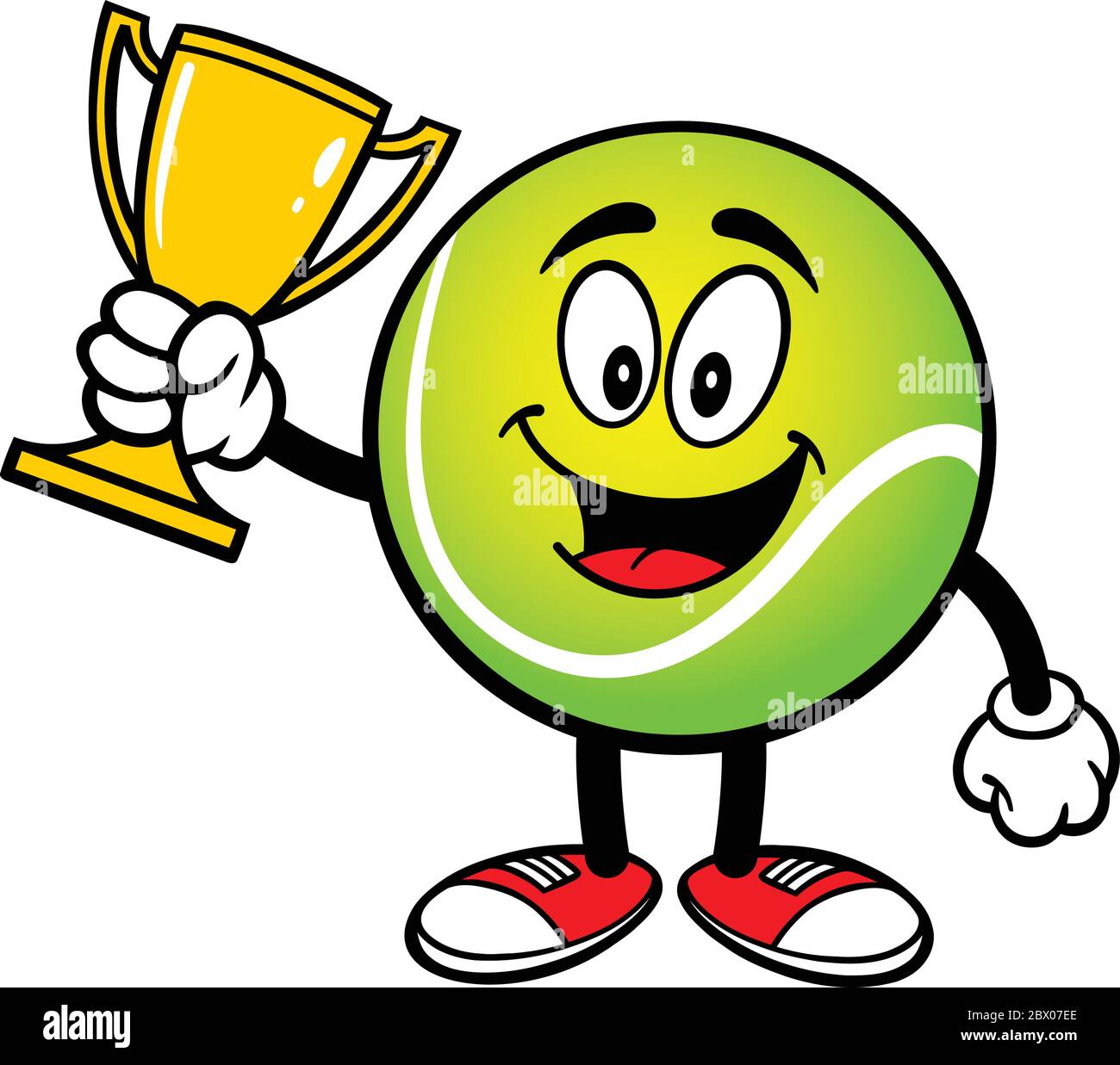 Tennis Ball with Trophy- A Cartoon Illustration of a Tennis Ball with a  Trophy Stock Vector Image & Art - Alamy