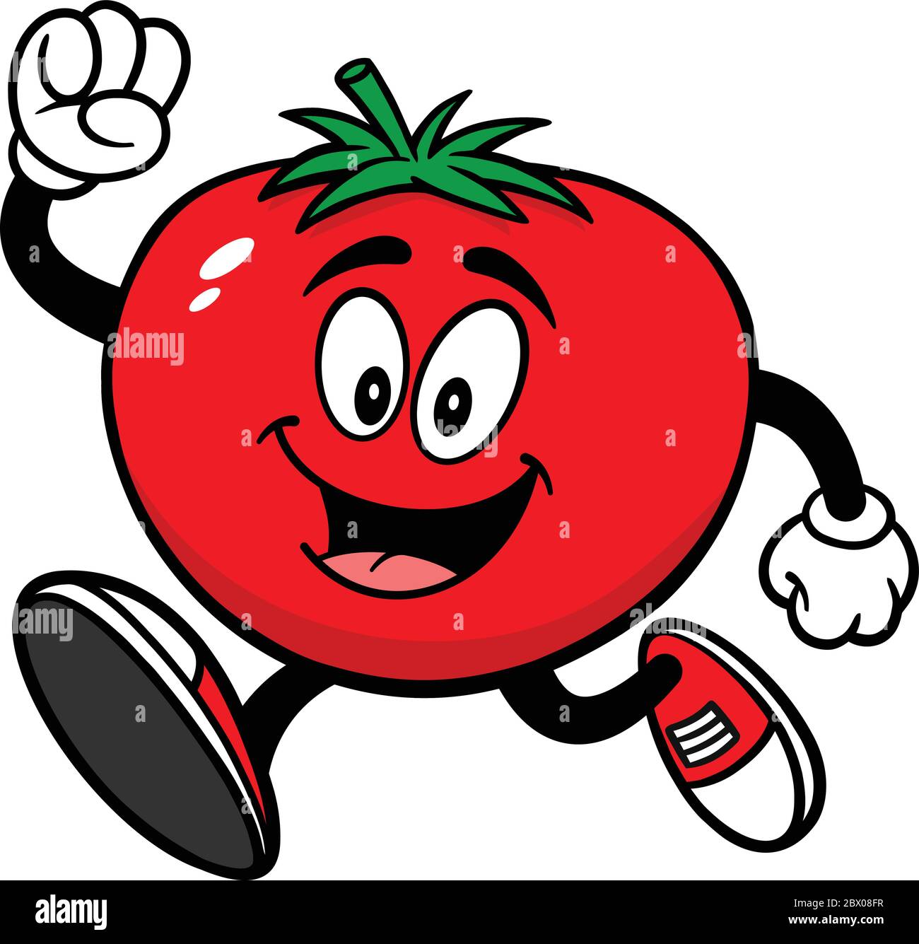 Tomato Run A Cartoon Illustration of a Tomato Running Stock Vector