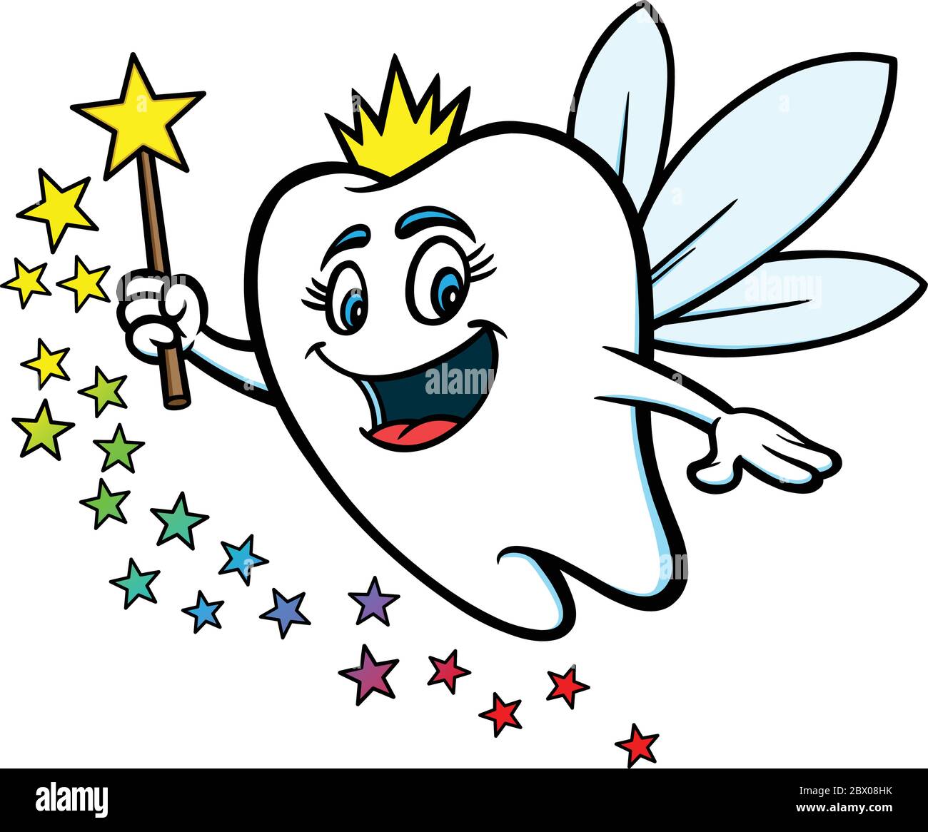 Tooth Fairy- A Cartoon Illustration of a Tooth Fairy Stock Vector Image &  Art - Alamy