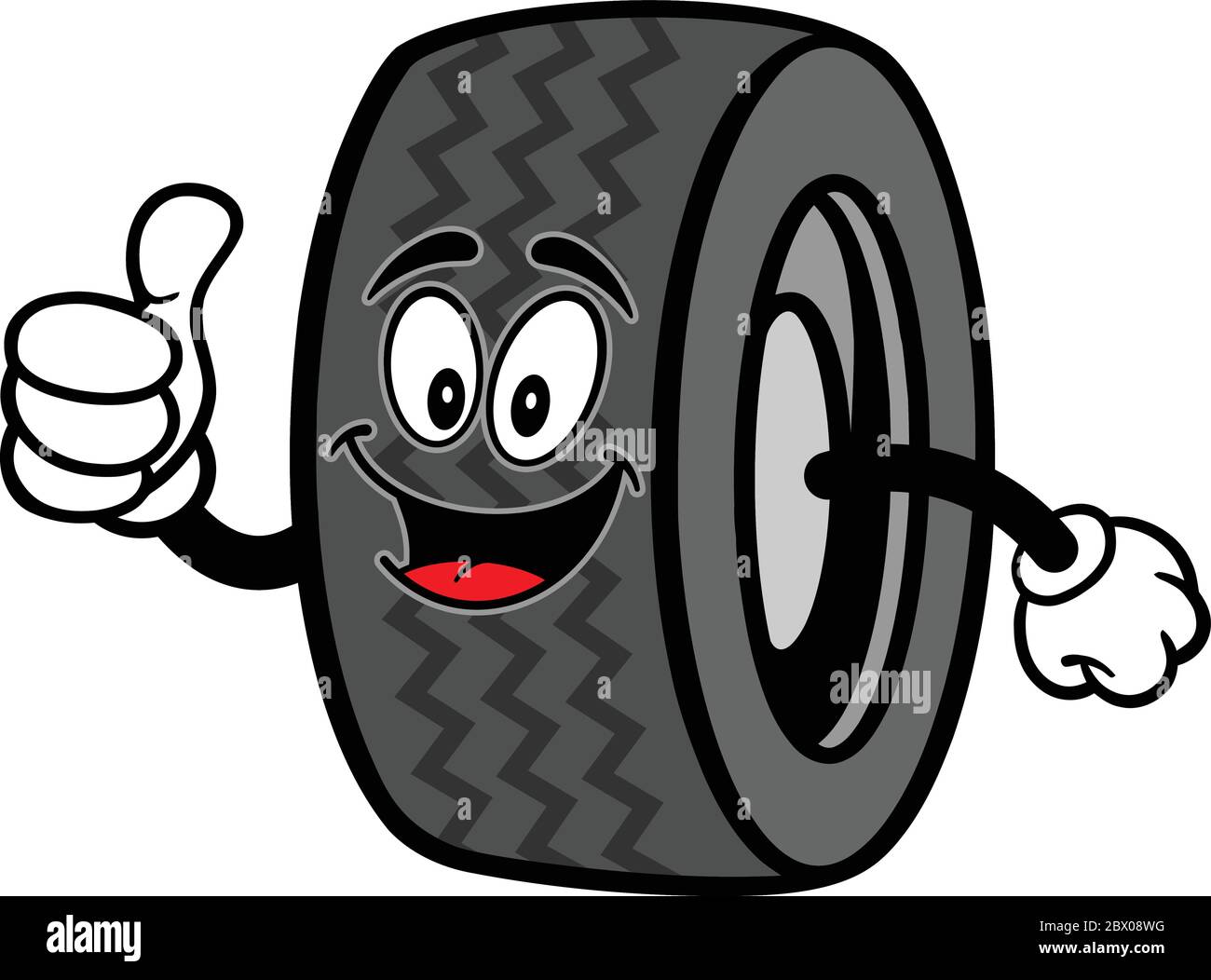 Tire With Thumbs Up- A Cartoon Illustration of a Tire with a Thumbs Up  Stock Vector Image & Art - Alamy