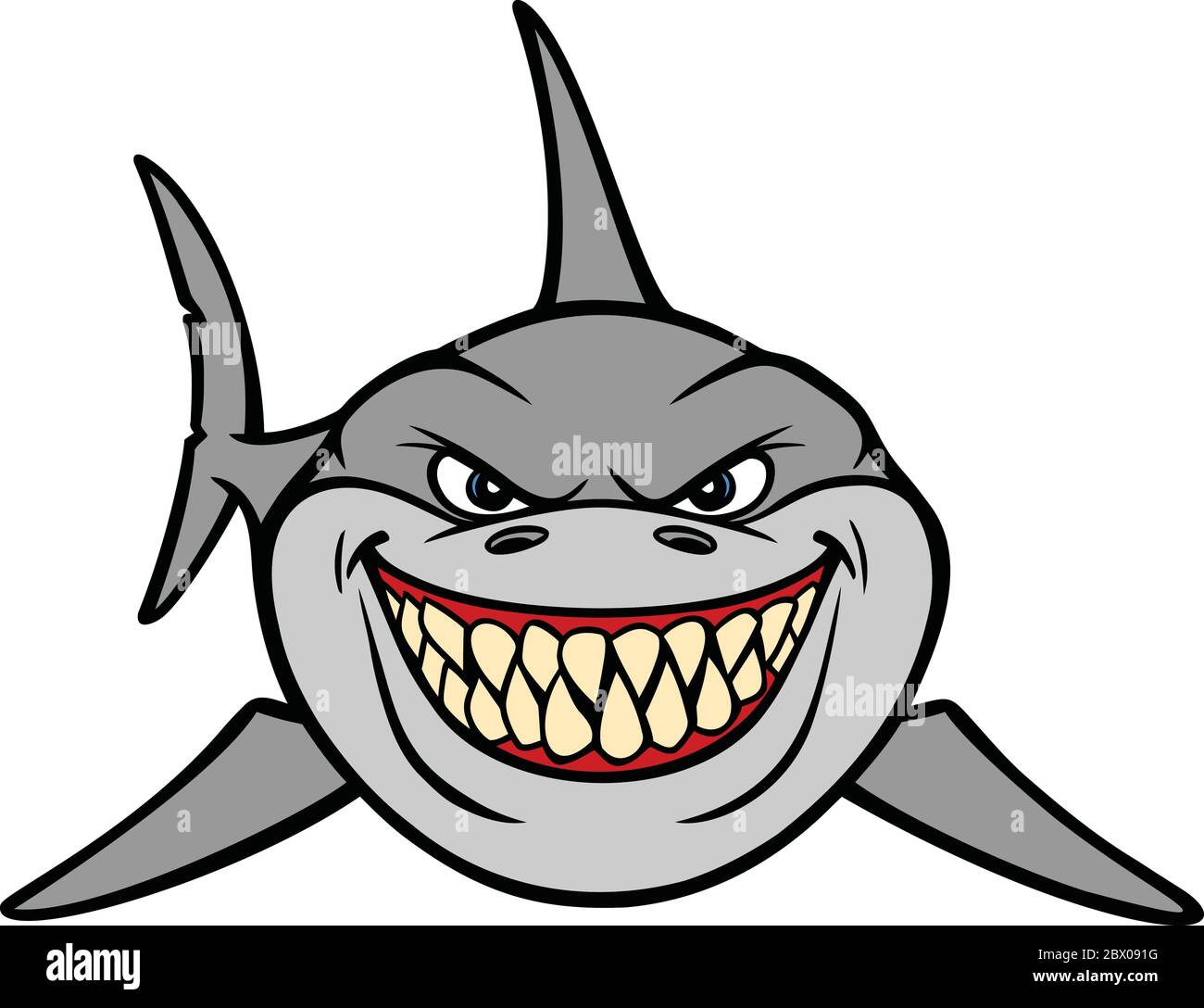Shark Smile- A Cartoon Illustration of a Shark Smiling Stock Vector Image &  Art - Alamy