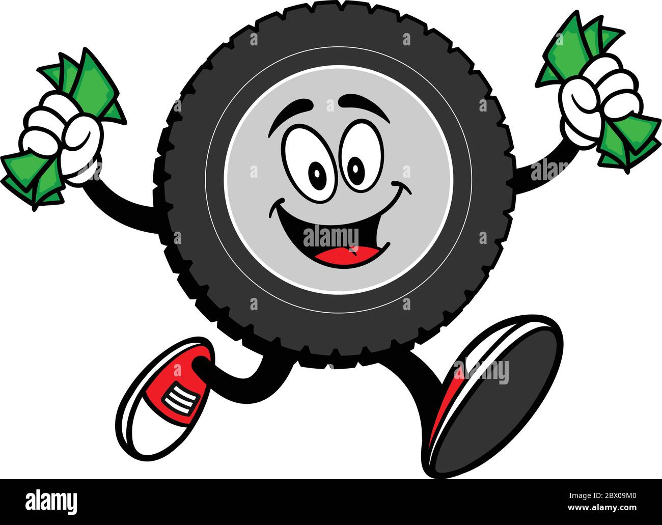Tire Cartoon with Money- A Cartoon Illustration of a Tire with Money Stock  Vector Image & Art - Alamy