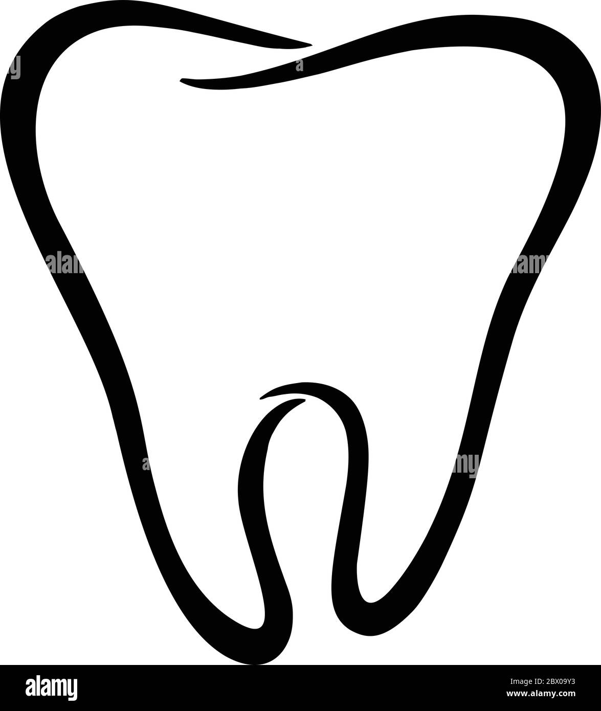 Tooth Abstract Line Art- An Illustration of an Abstract Tooth Line Art. Stock Vector