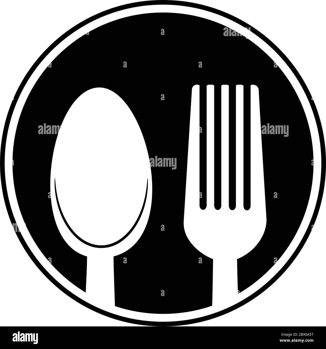 Spoon and Fork Symbol - An illustration of a Spoon and Fork Symbol. Stock Vector