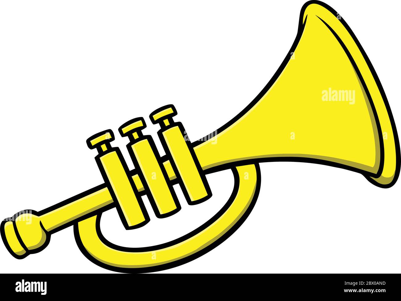 Trumpet- An Illustration of a Trumpet. Stock Vector