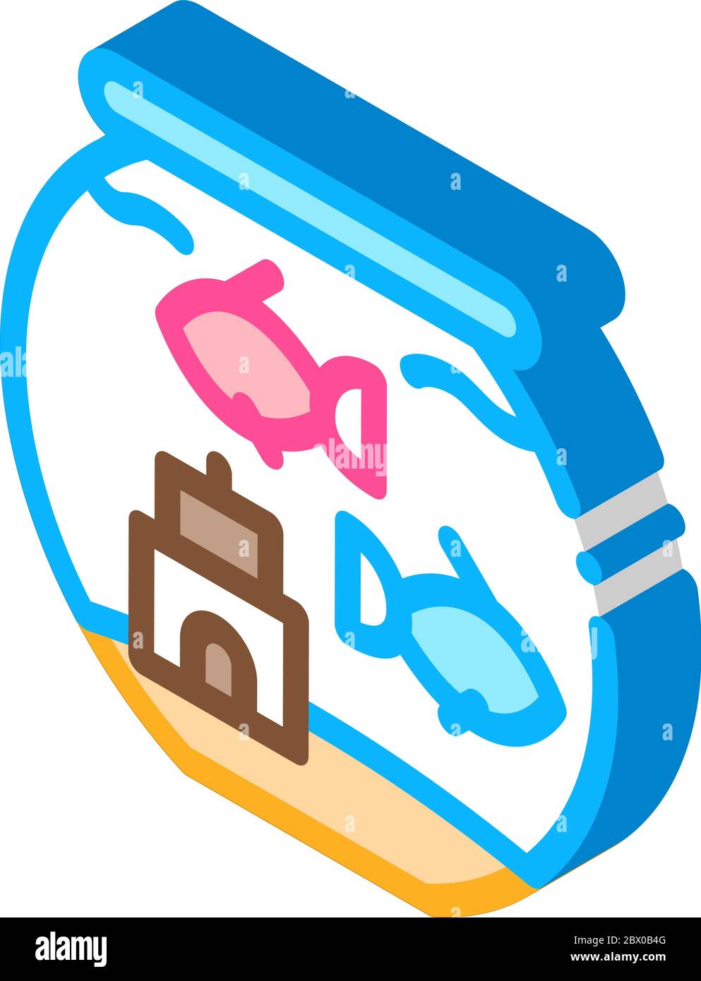 Aquarium isometric icon vector illustration Stock Vector