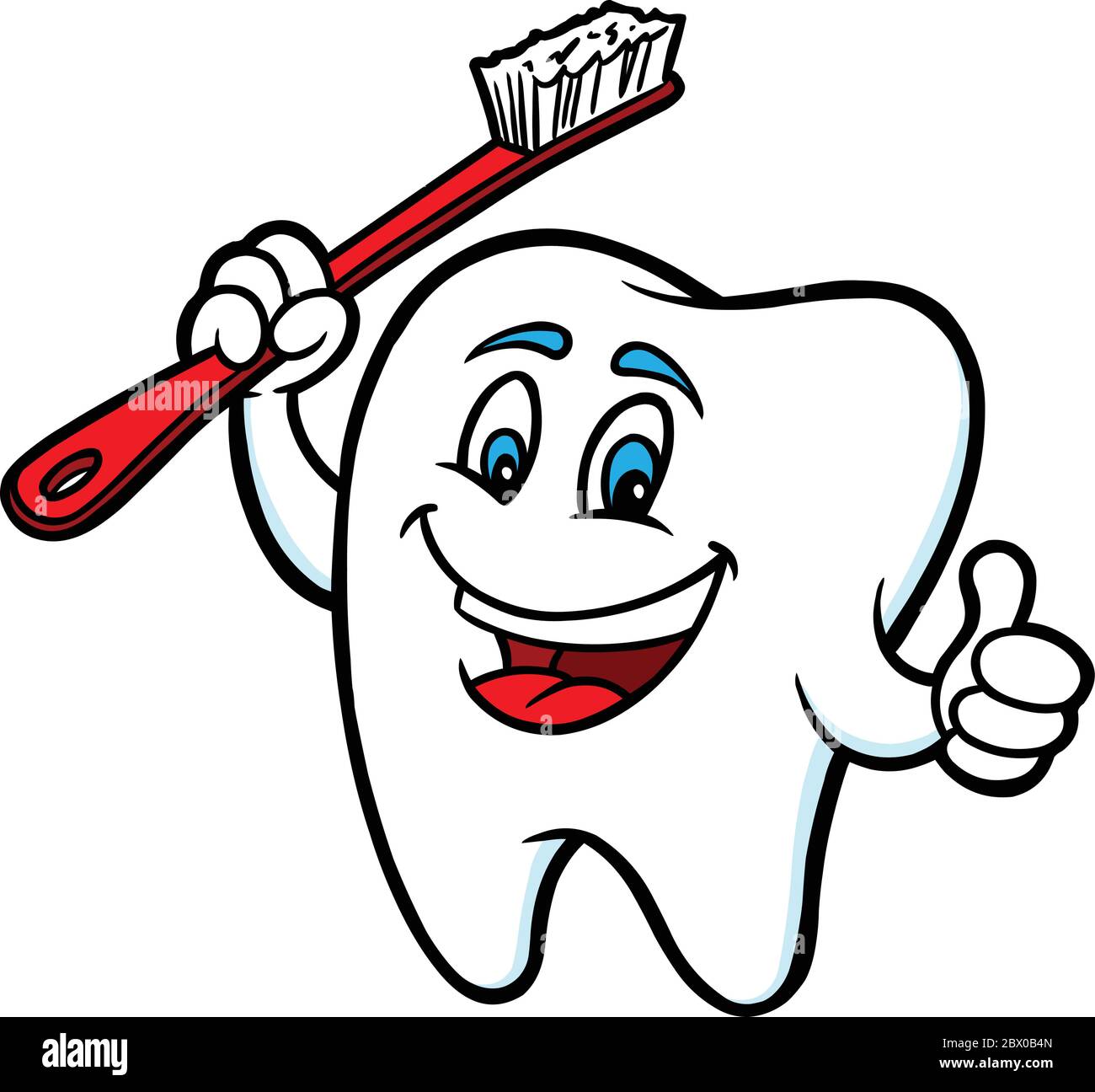 Tooth Mascot- A Cartoon Illustration of a Tooth Mascot. Stock Vector