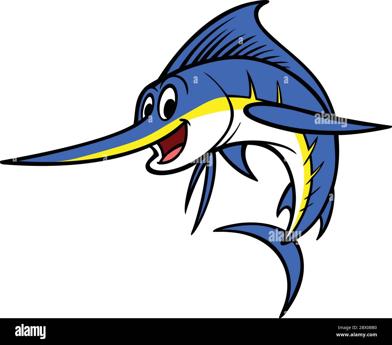 Swordfish Cartoon A Cartoon Illustration of a Swordfish Stock Vector