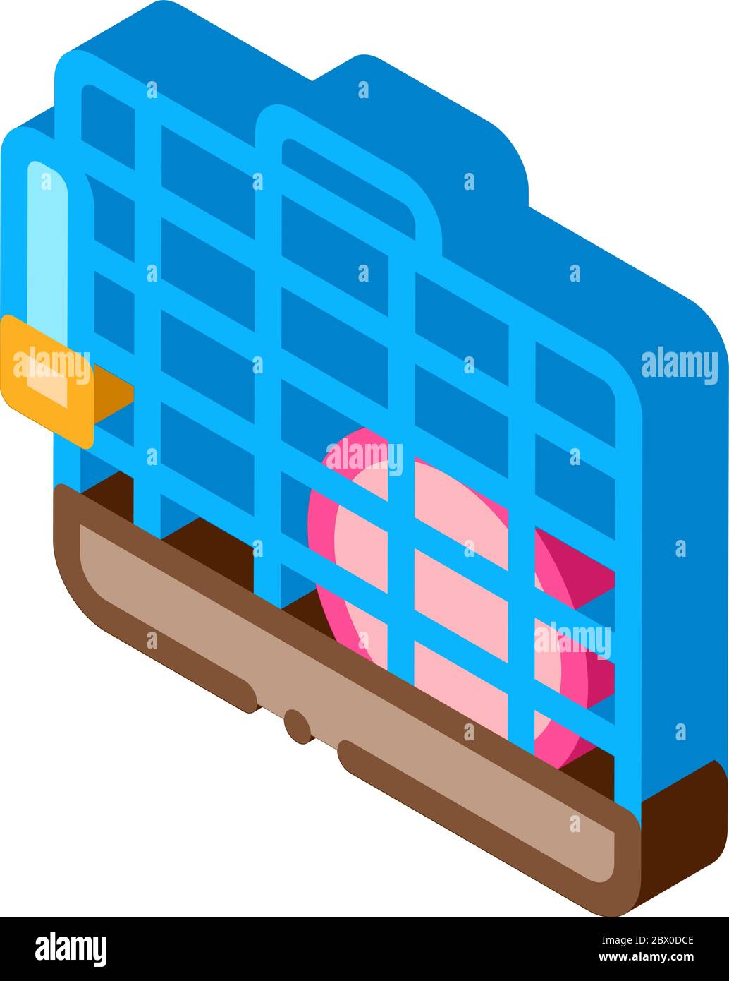 Cage for Hamster isometric icon vector illustration Stock Vector