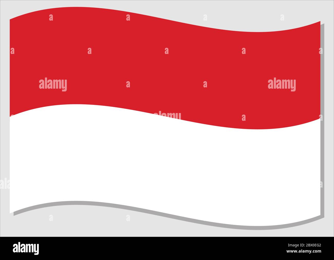 Waving flag of Indonesia vector graphic. Waving Indonesian flag ...