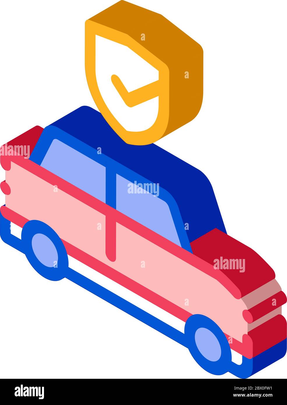 Parking Auto Confirmation isometric icon vector illustration Stock Vector
