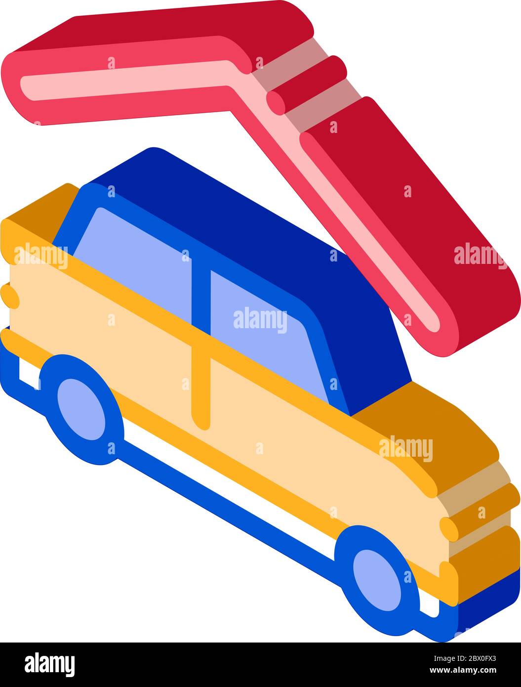Covered Parking isometric icon vector illustration Stock Vector