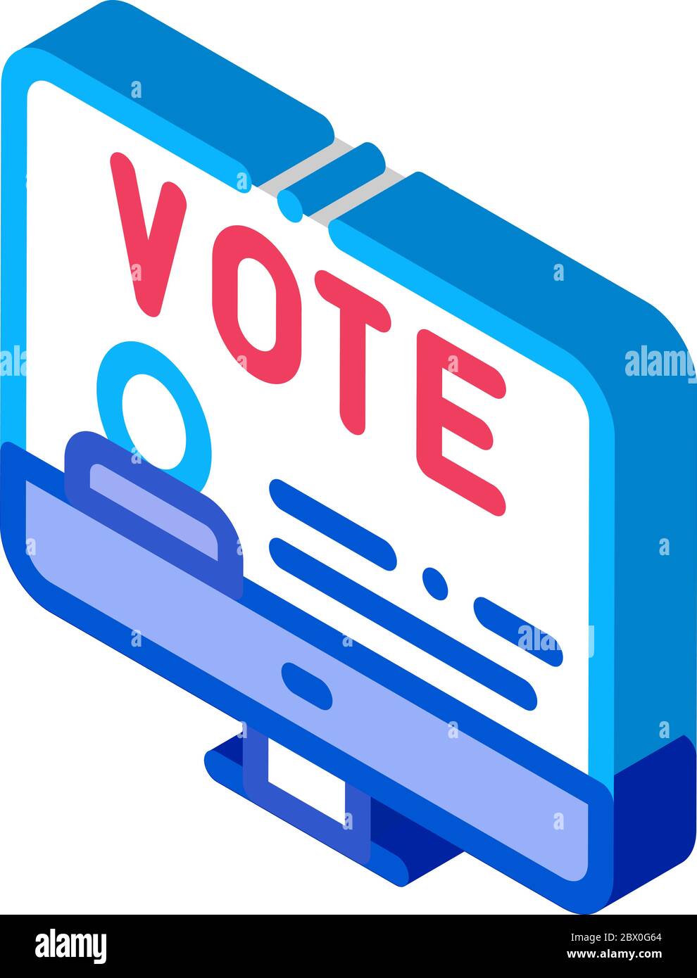 Vote Computer Information isometric icon vector illustration Stock ...