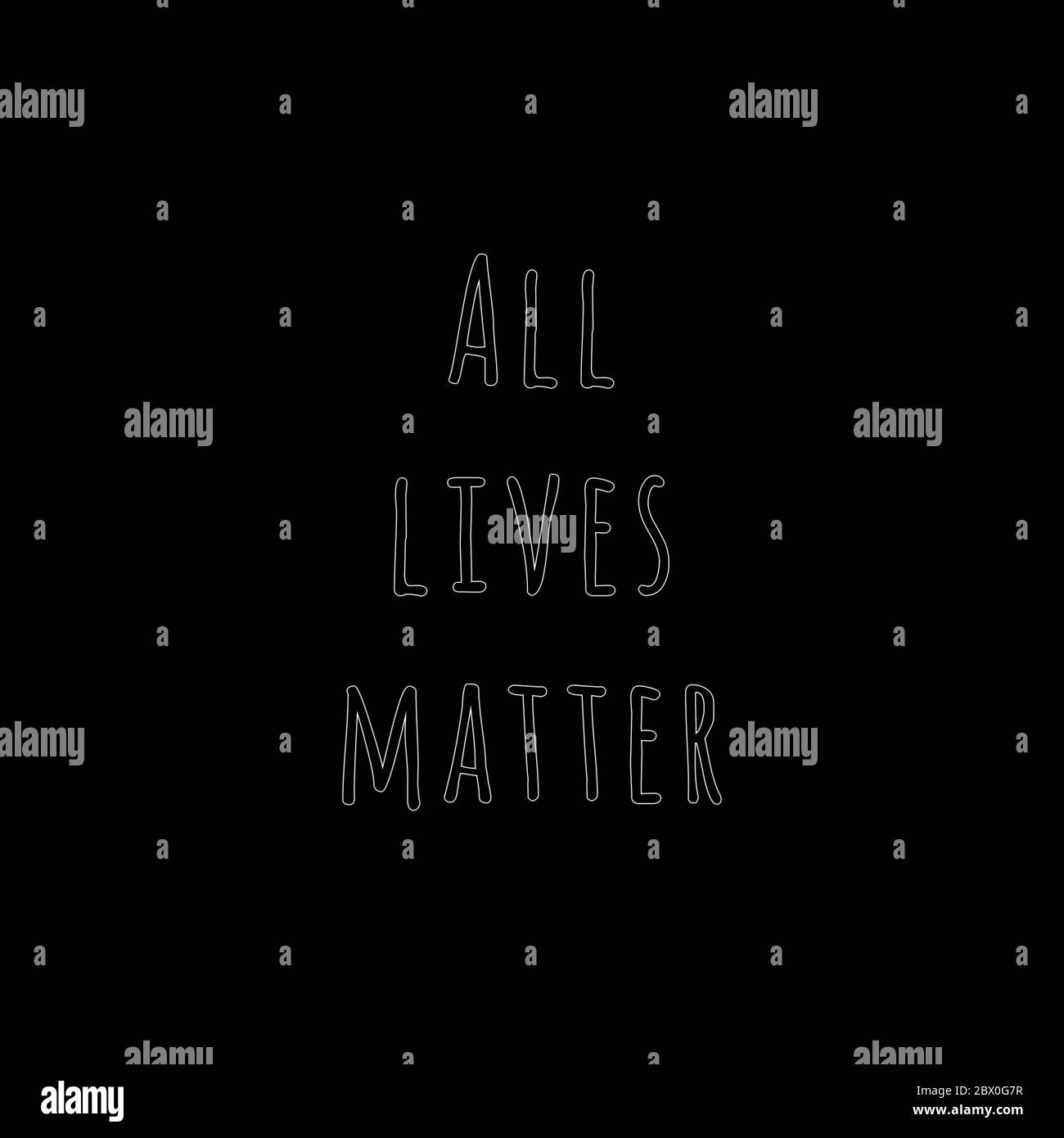 All Lives Matter wording on black drop. Antiracism and equality ...