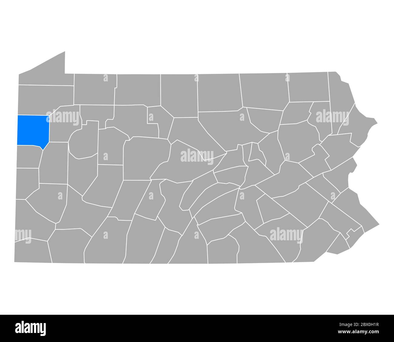 Map of Mercer in Pennsylvania Stock Photo Alamy