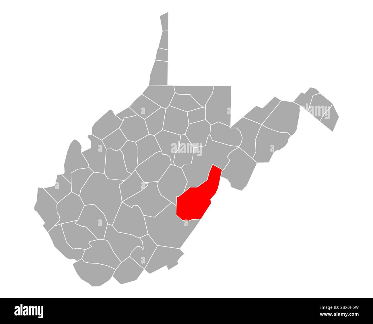 Map of Pocahontas in West Virginia Stock Photo Alamy