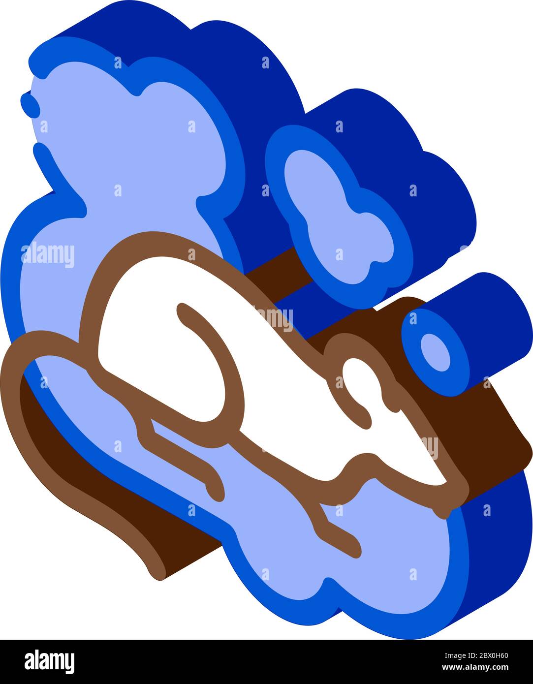 Rat in Smoke isometric icon vector illustration Stock Vector