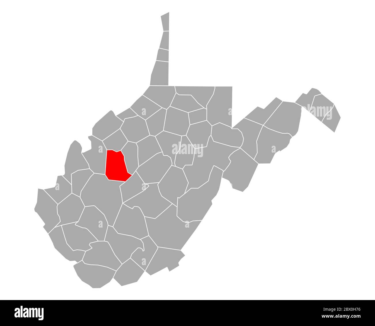Map of Roane in West Virginia Stock Photo