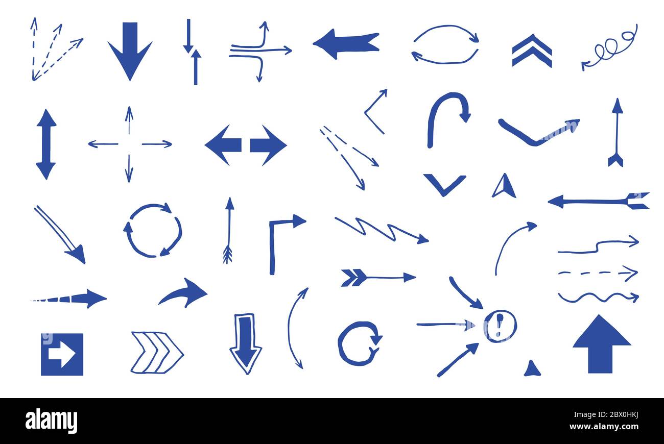 Hand drawn arrow set. Vector illustration graphic Stock Vector Image ...