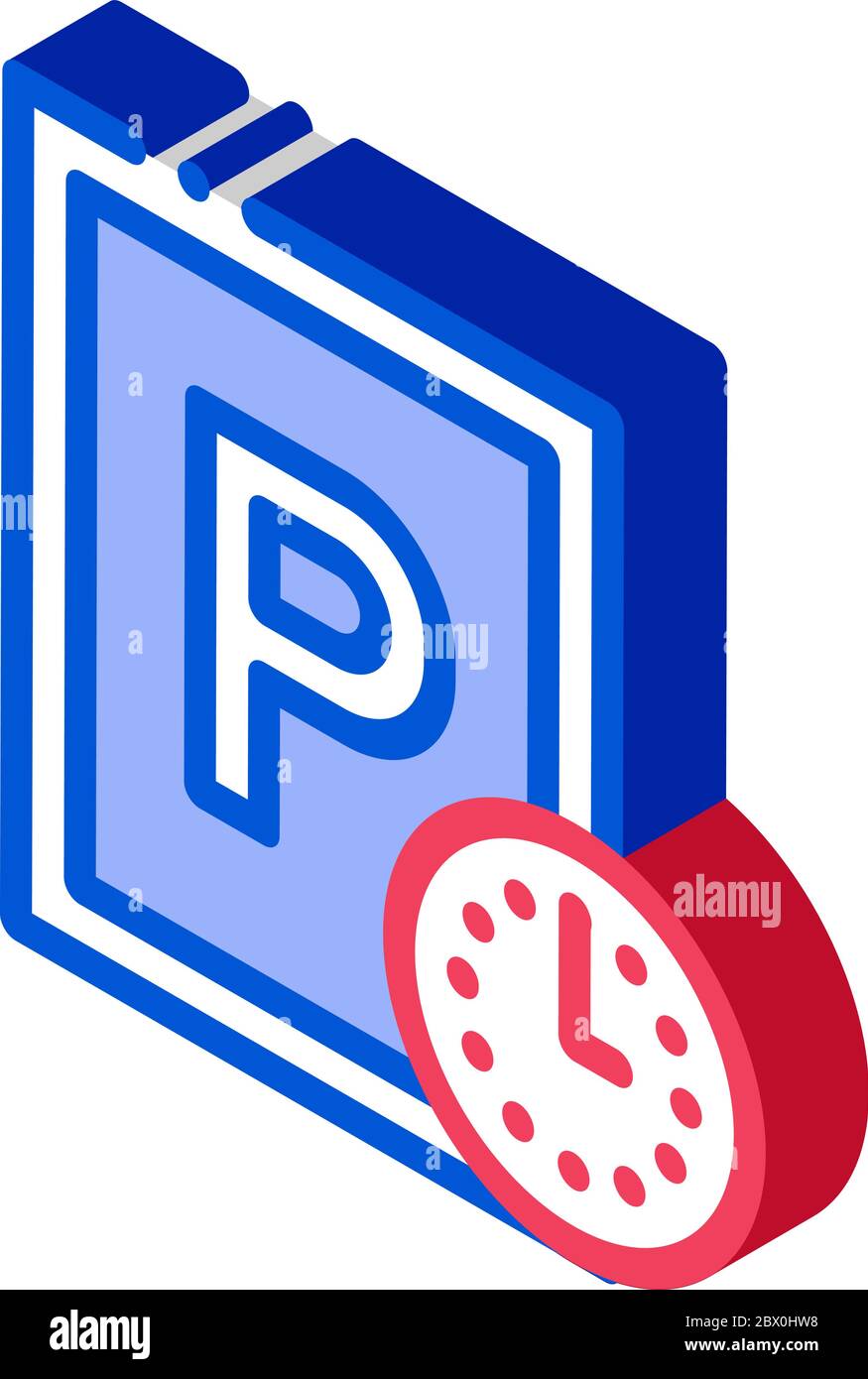 Parking Time isometric icon vector illustration Stock Vector