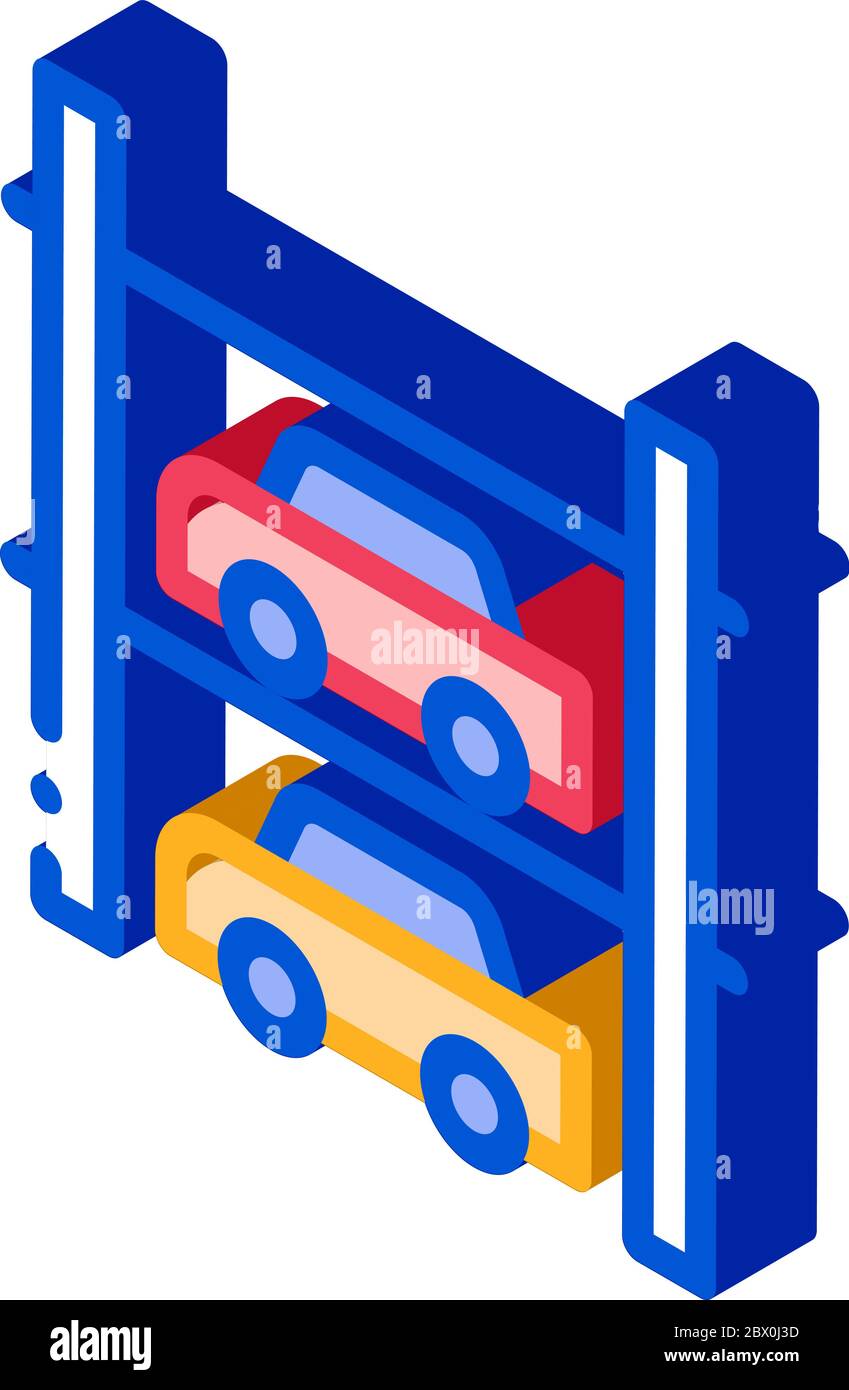 Multi-Storey Parking isometric icon vector illustration Stock Vector