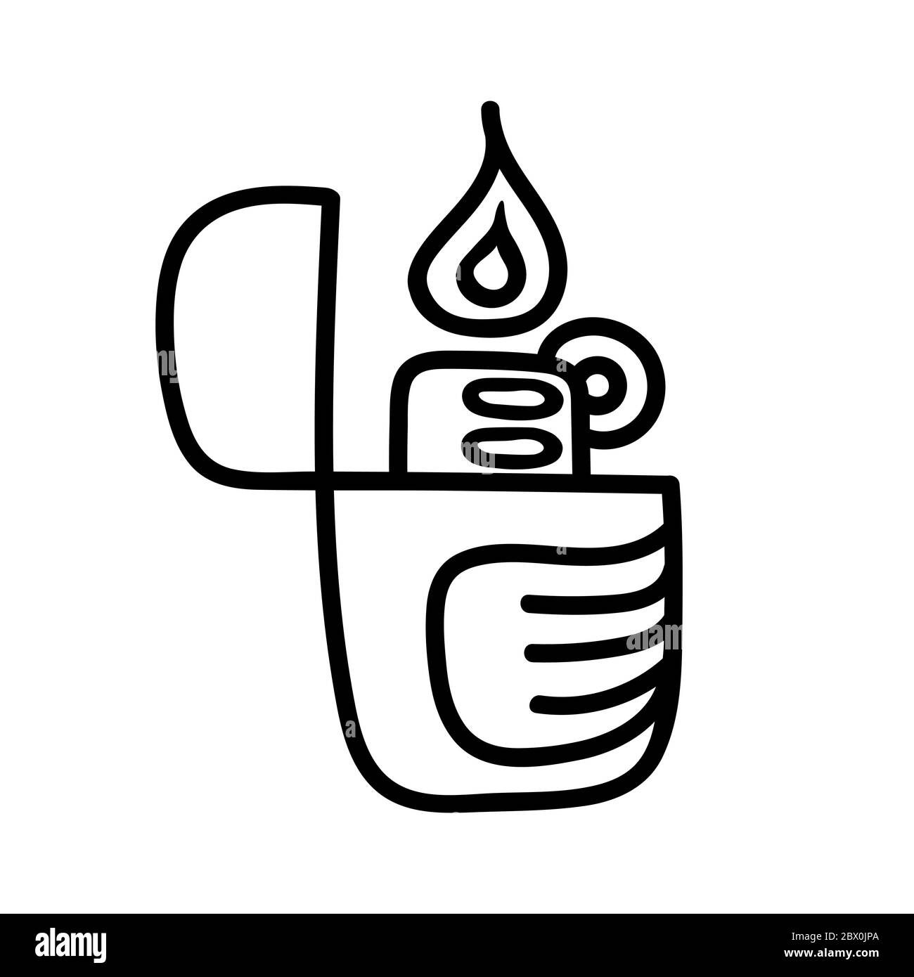 Hand drawn lighter icon isolated on white background. Vector illustration. Stock Vector
