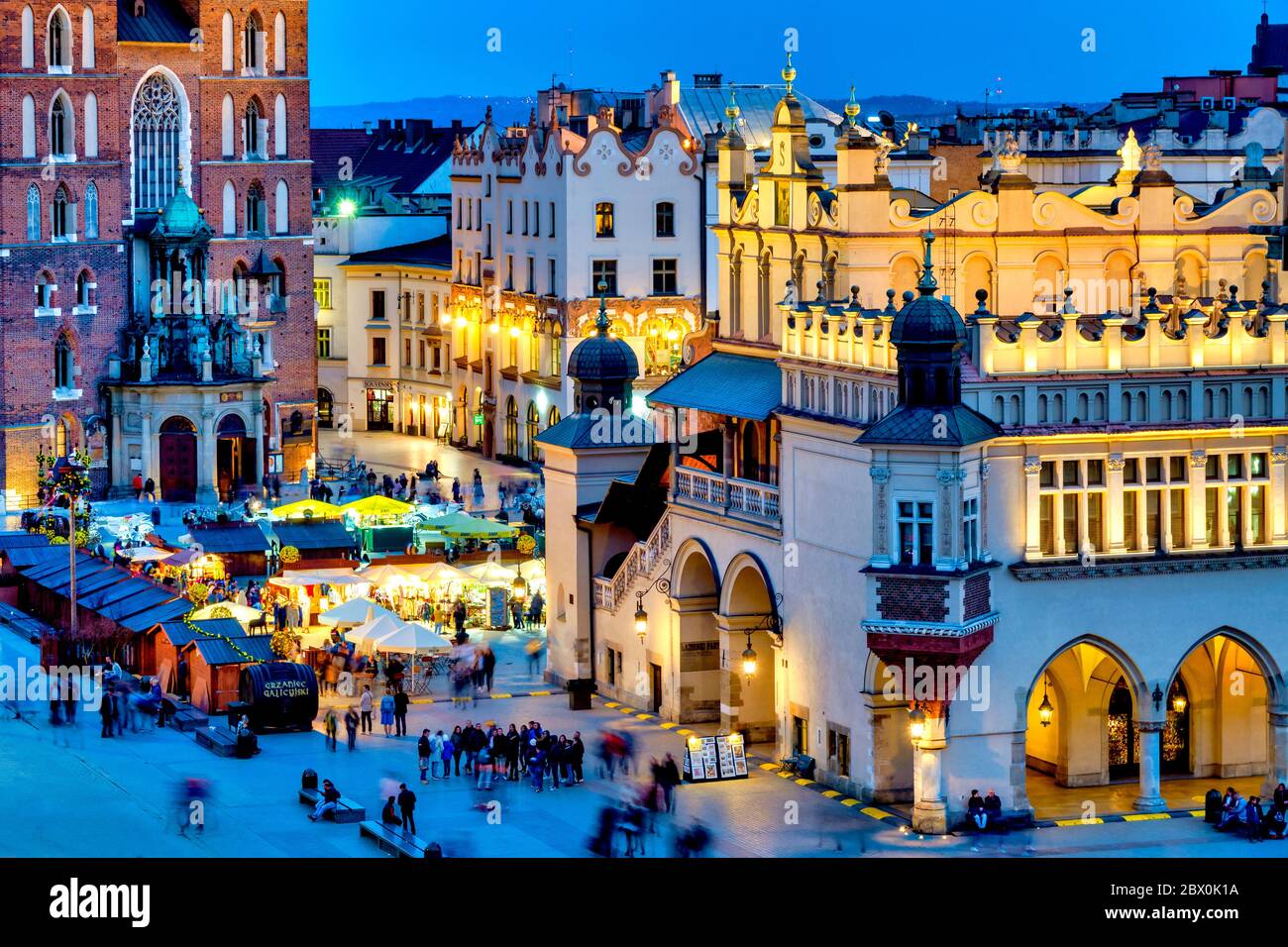 Market in the Main Square, Krakow, Poland Stock Photo