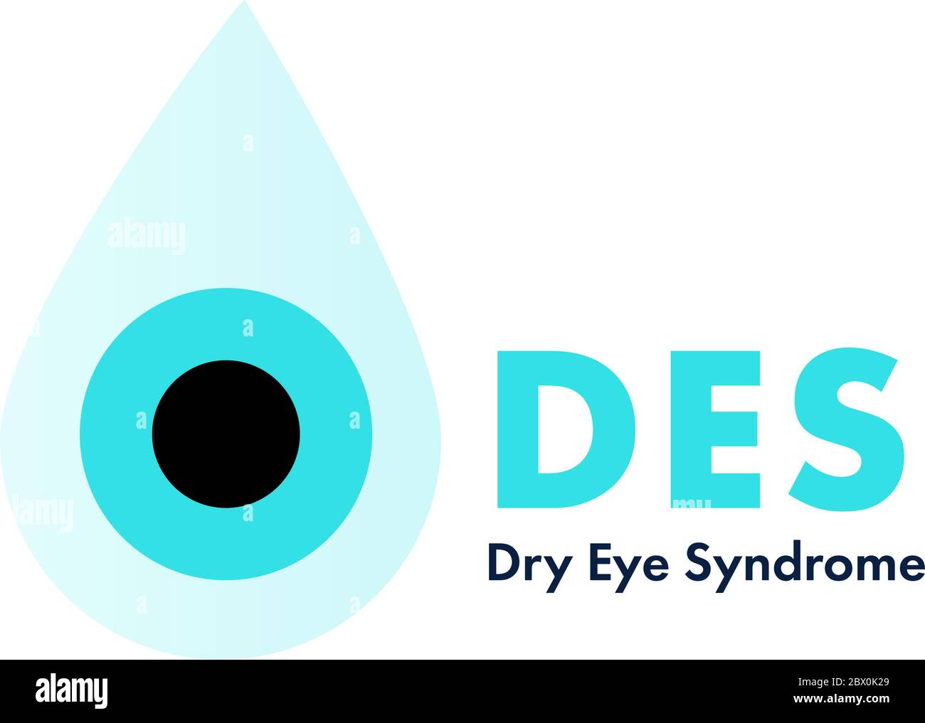 Dry eye syndrome. Eye remedy in drops. Stock Vector