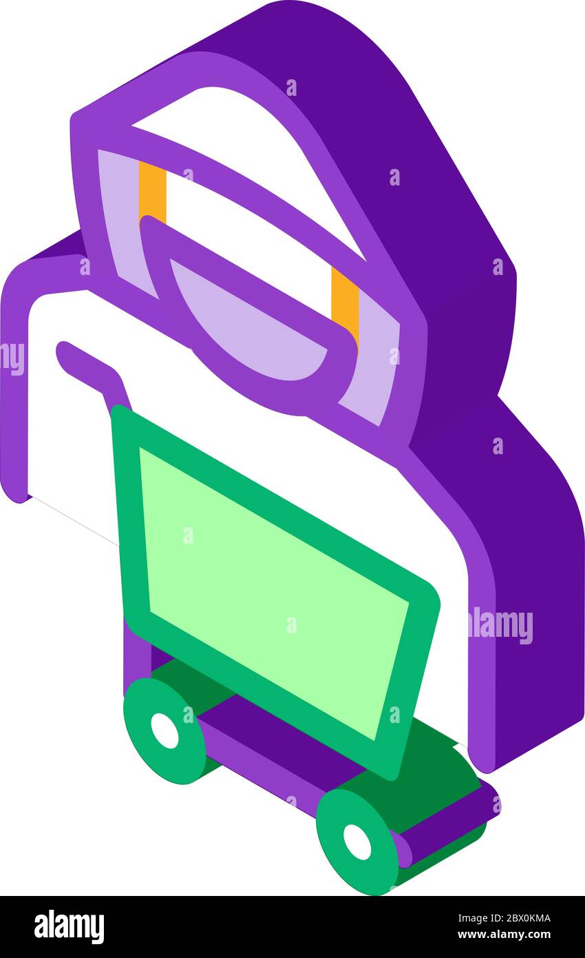 Shopping Cart Thief isometric icon vector illustration Stock Vector
