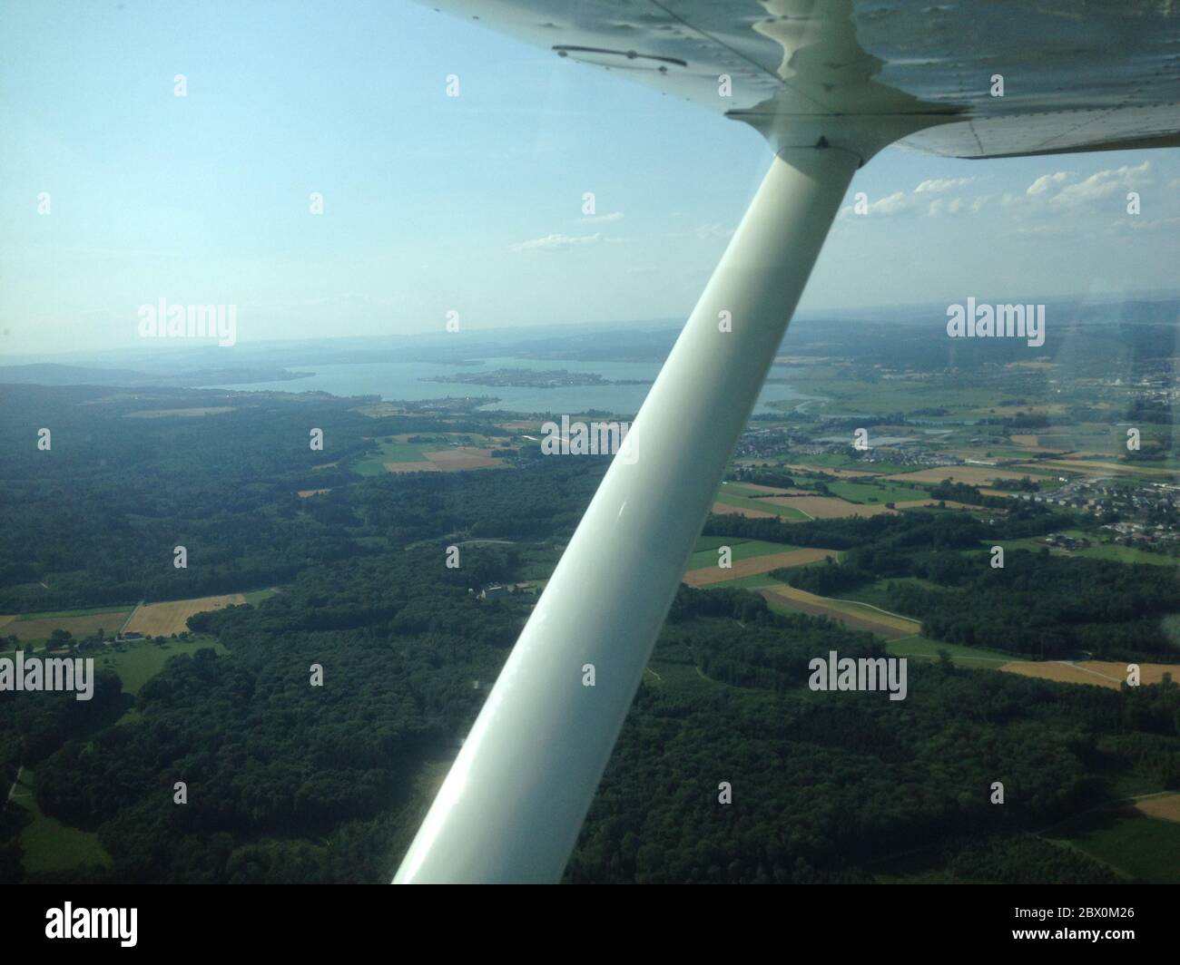 Lake of constance round trip in a small propellerplane 11.7.2015 Stock Photo