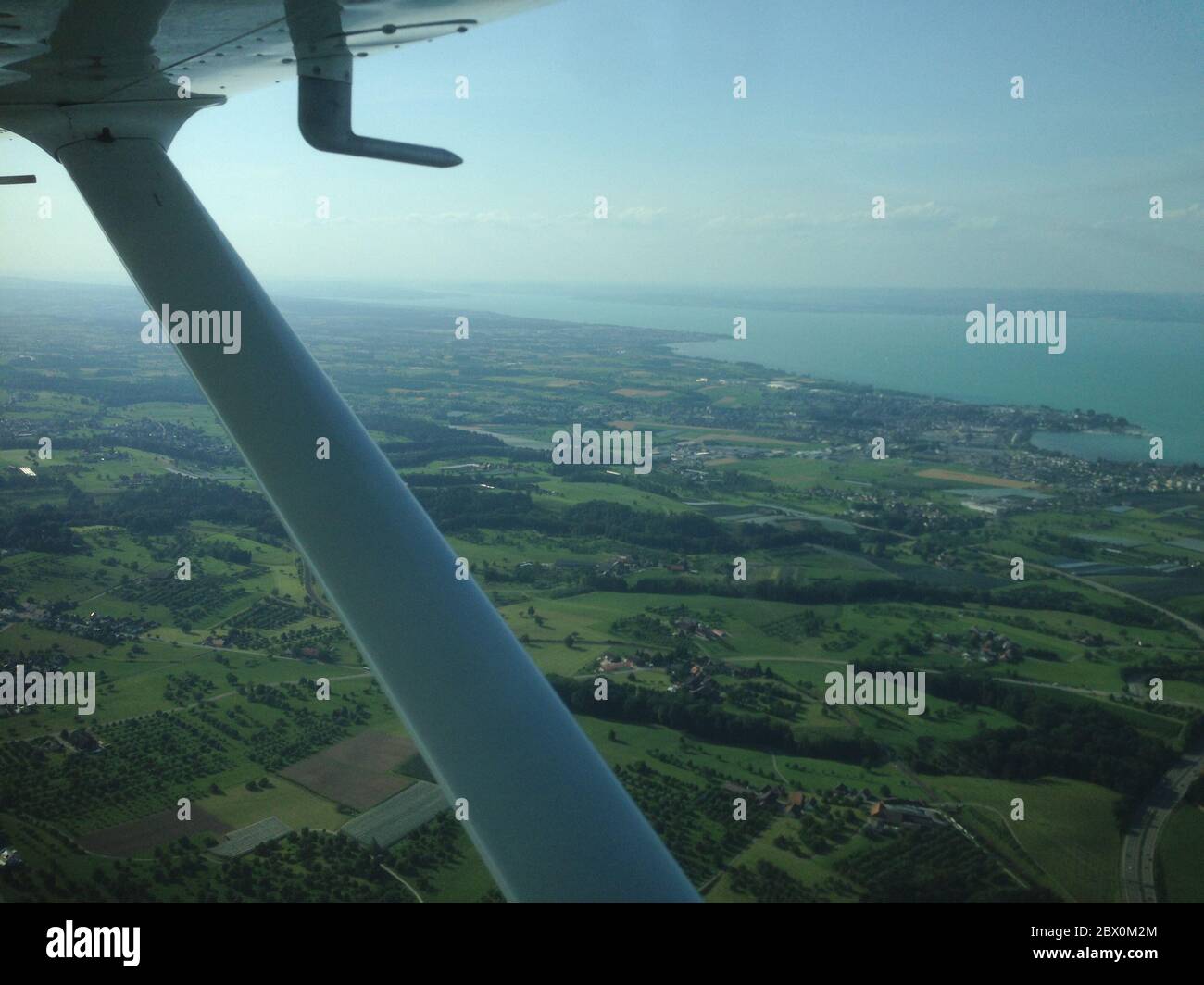 Lake of constance round trip in a small propellerplane 11.7.2015 Stock Photo