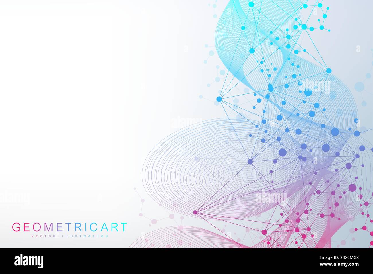 Geometric abstract background with connected line and dots. Structure ...