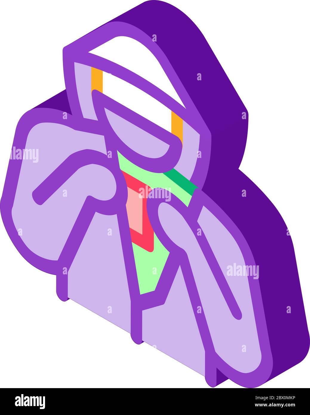 Shoplifter with Goods isometric icon vector illustration Stock Vector