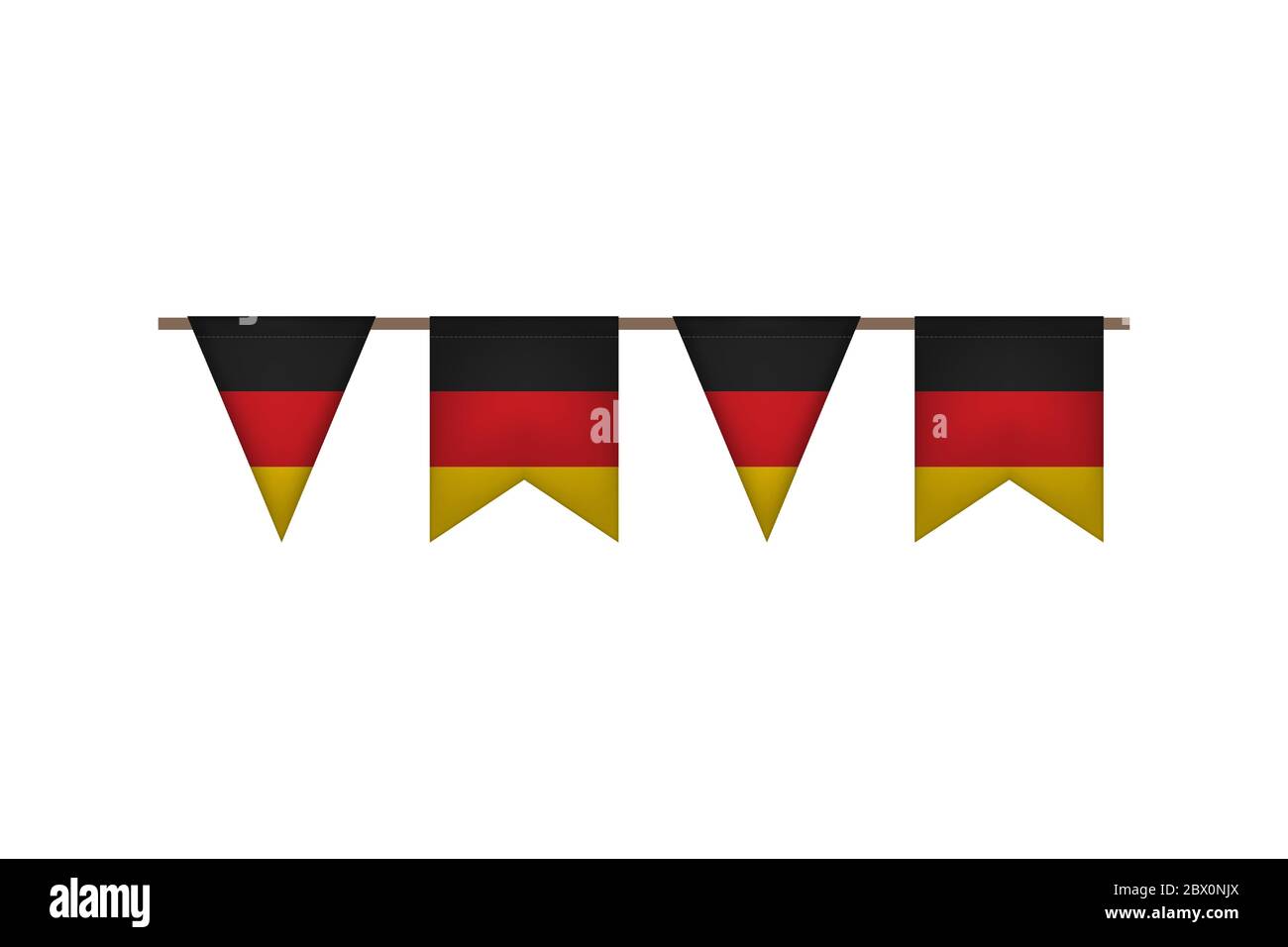 Germany flag garland. Oktoberfest. Vector illustration. Black red yellow Stock Vector