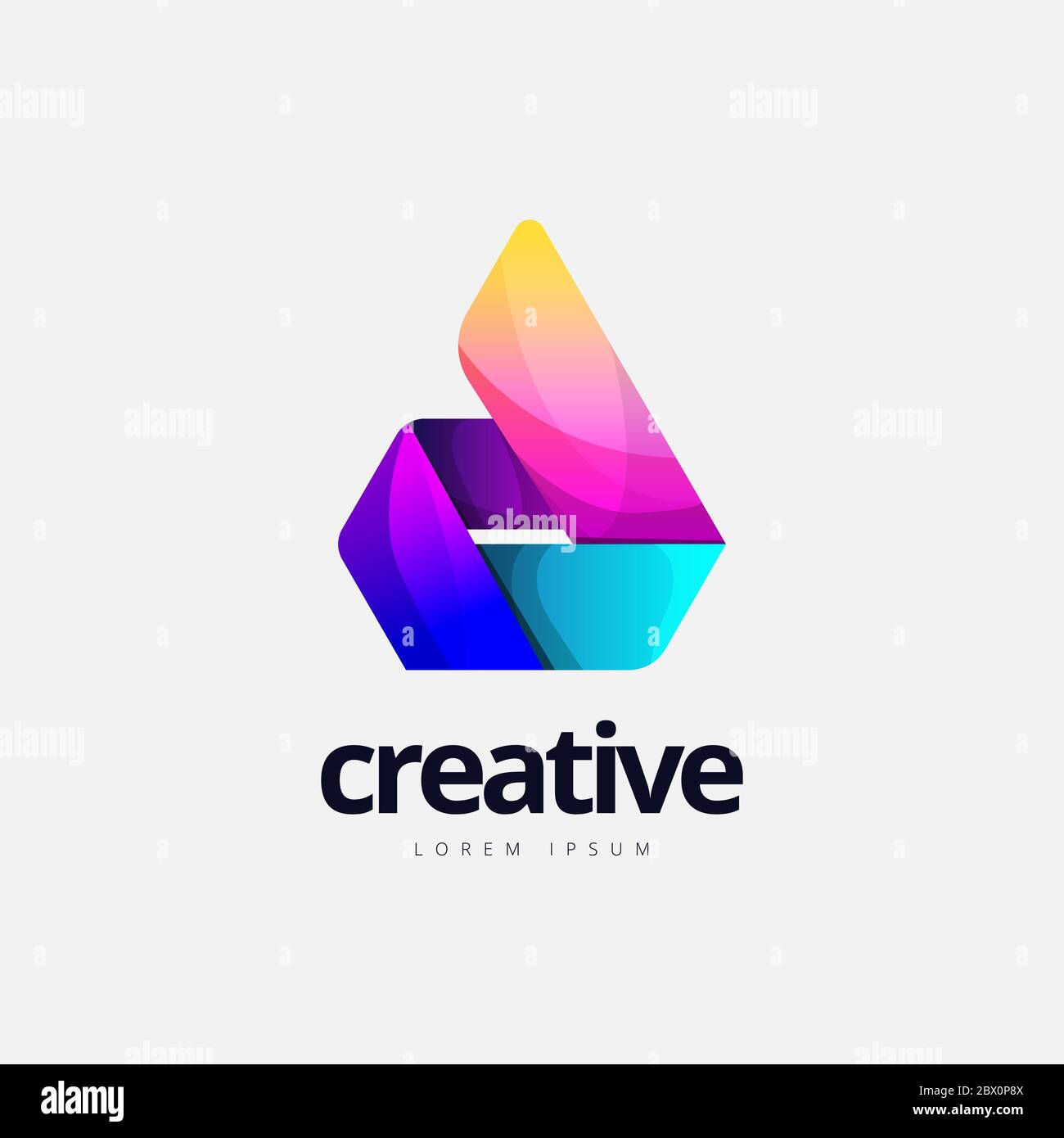 Abstract Trendy Fire Shape Logo Design Stock Vector
