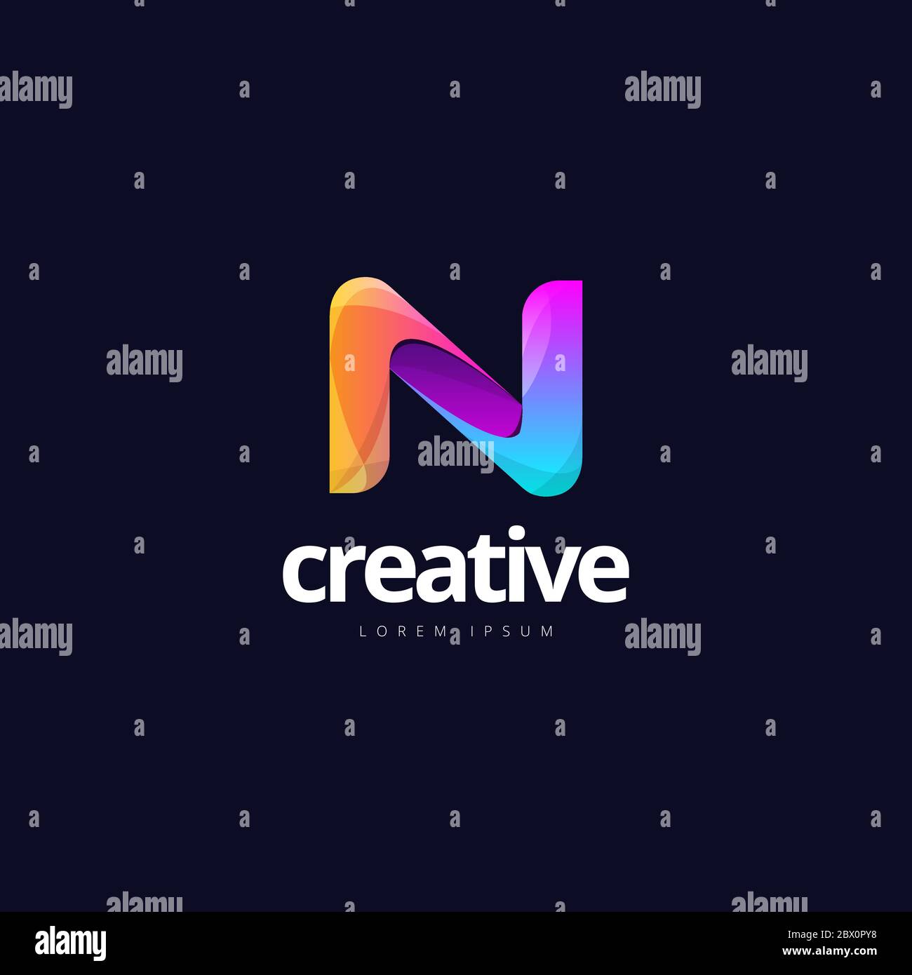 Vibrant Trendy Colorful Creative Letter N Logo Stock Vector Image & Art ...