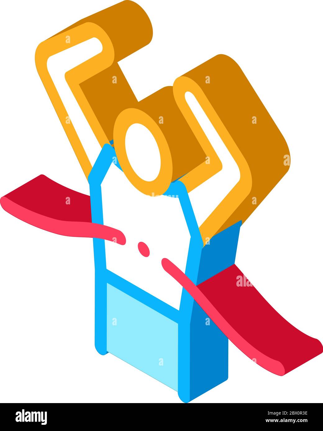 Runner Tearing Ribbon isometric icon vector illustration Stock Vector