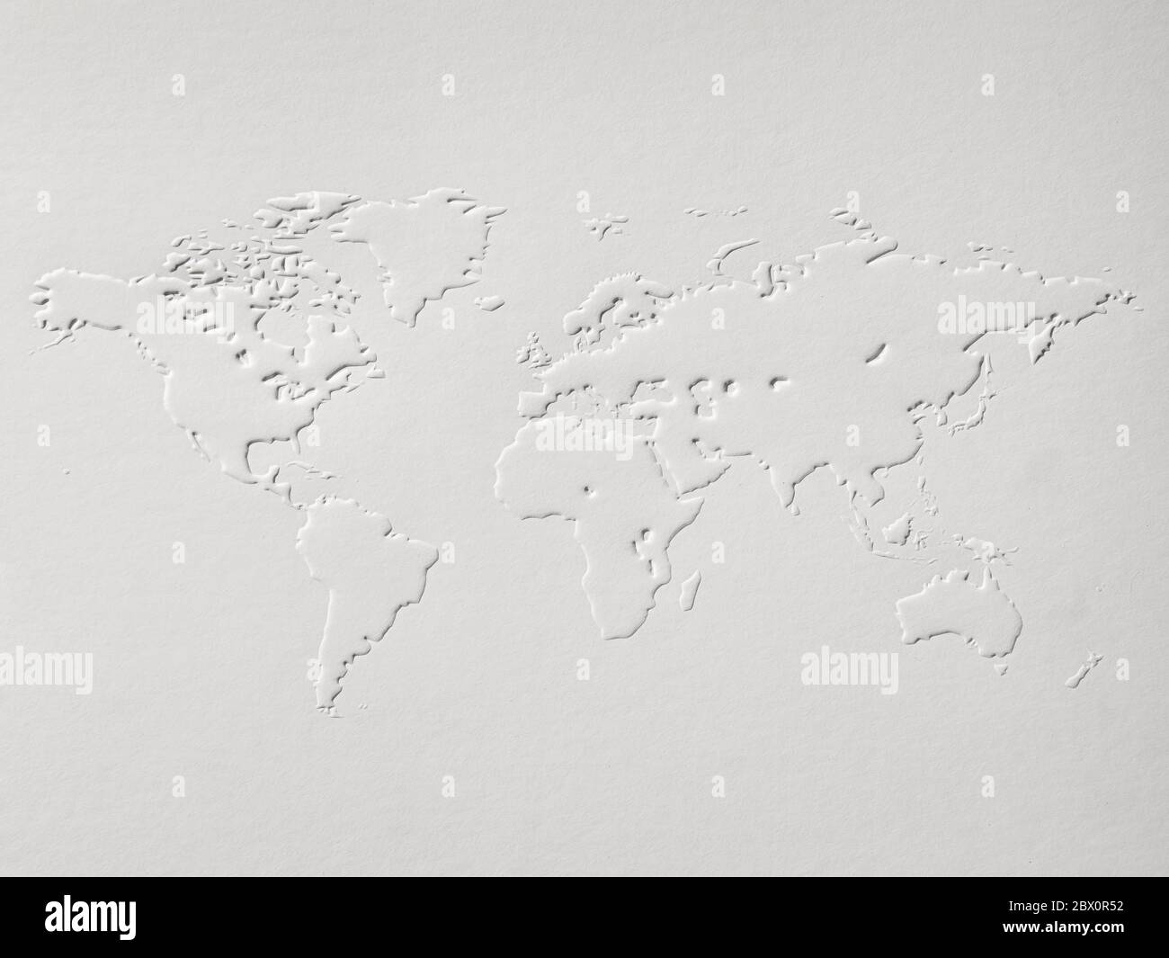 a world map made of embossing paper Stock Photo Alamy