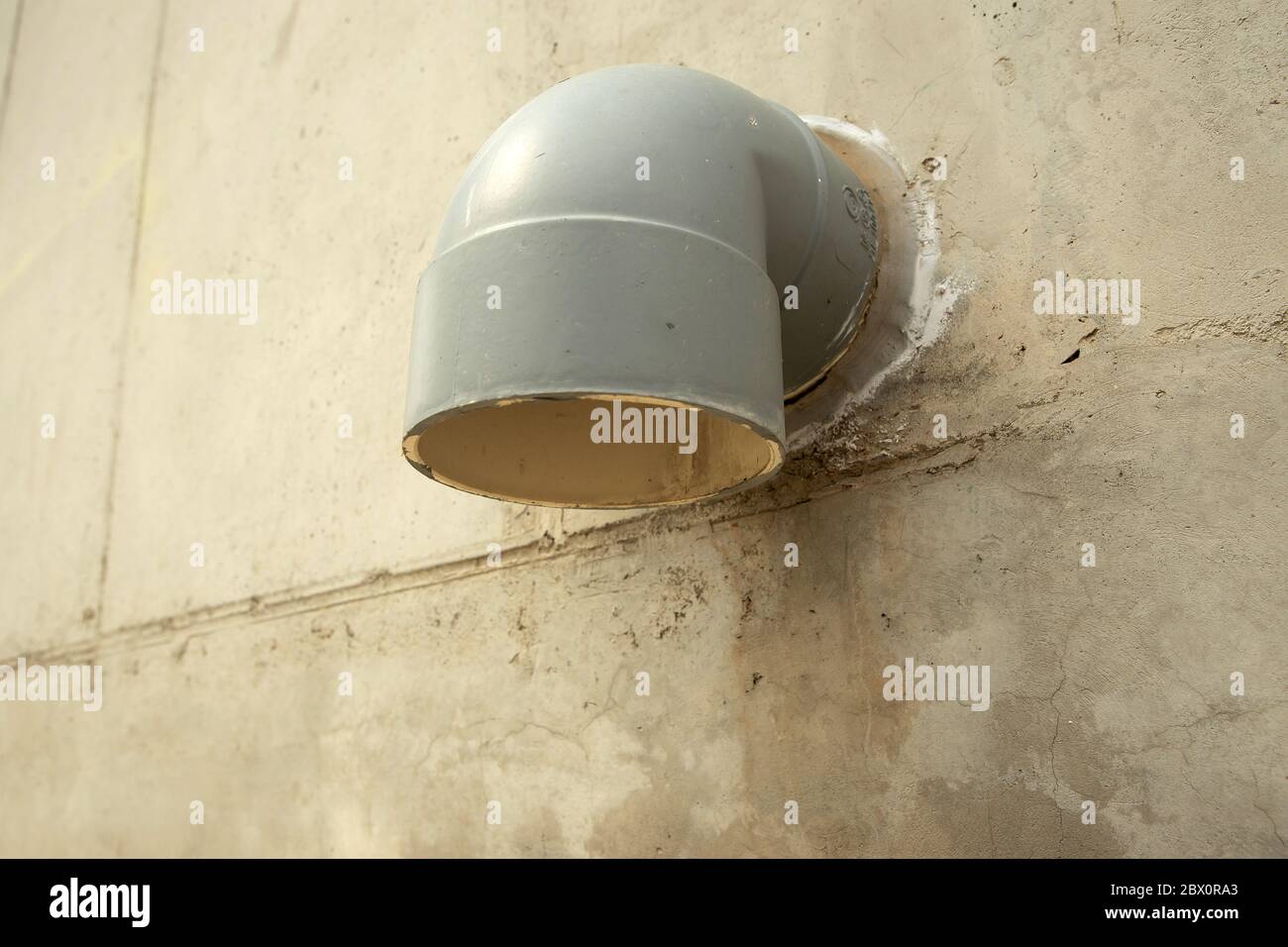 plastic pipe drains installed in concrete walls Stock Photo Alamy