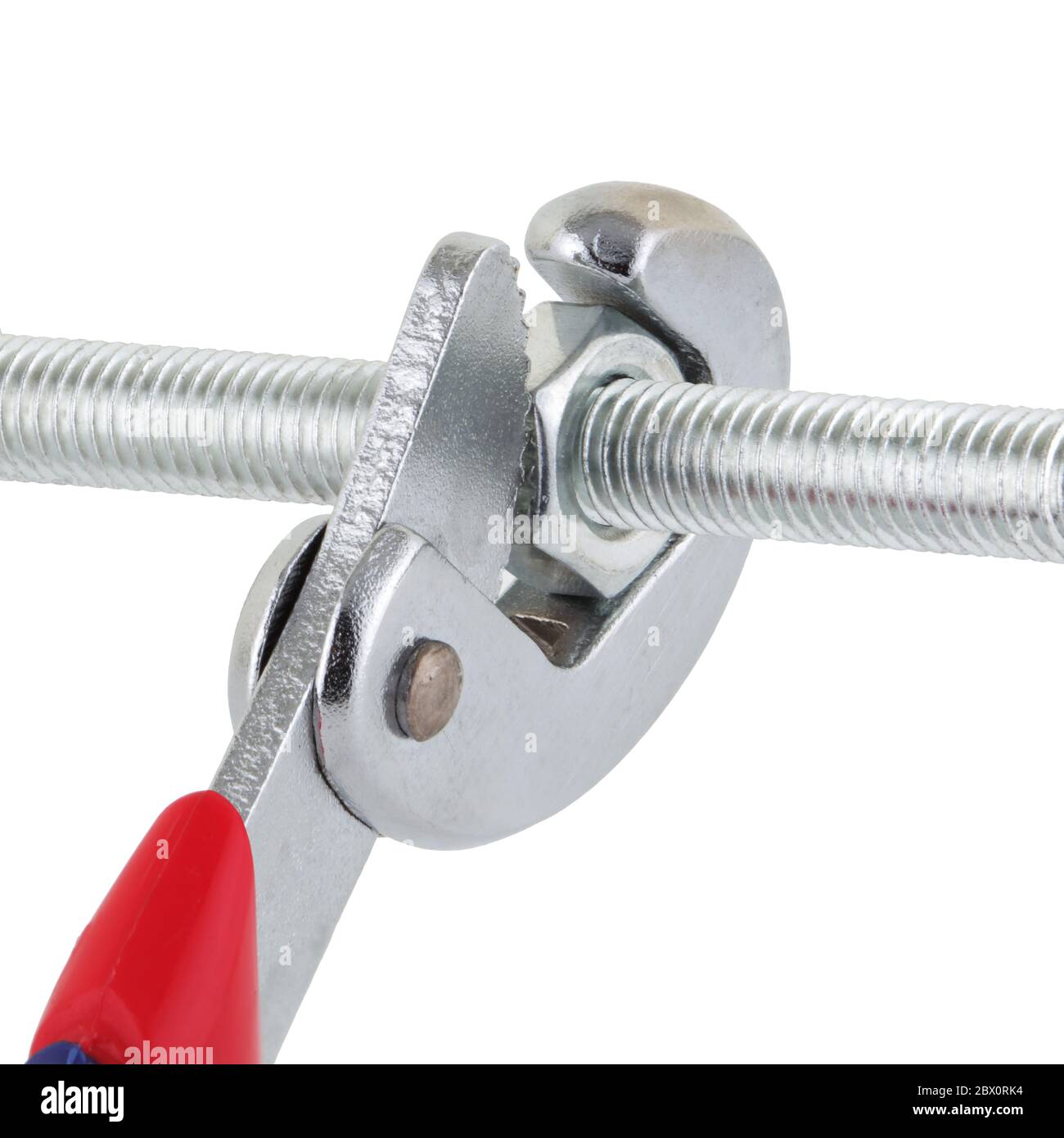 Adjustable wrench spanner tightening a nut on a bolt Stock Photo Alamy