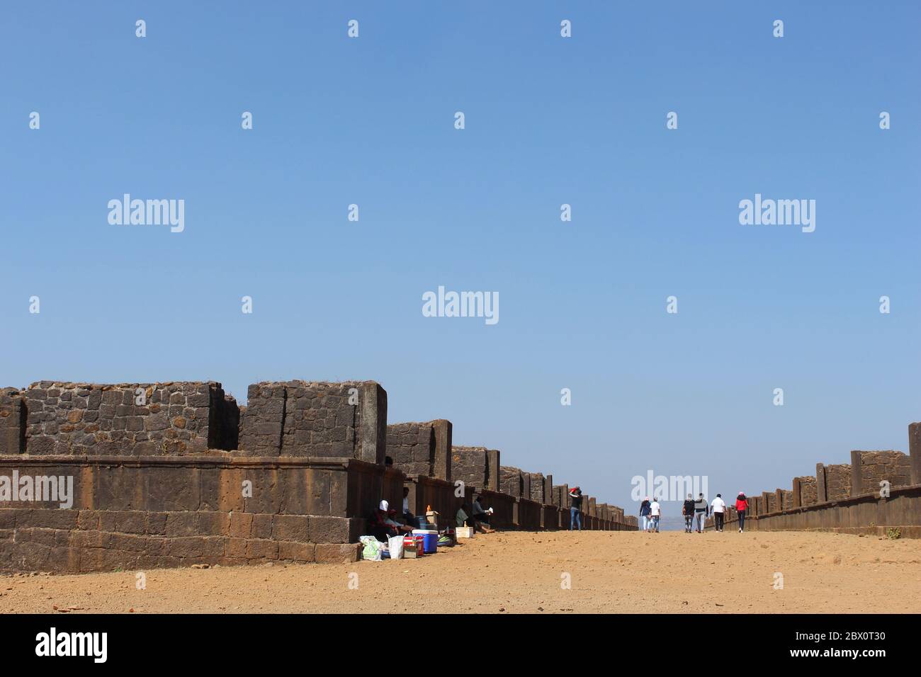 Ruins of Bajarpeth market in Raigad Fort. Market was accessible to ...
