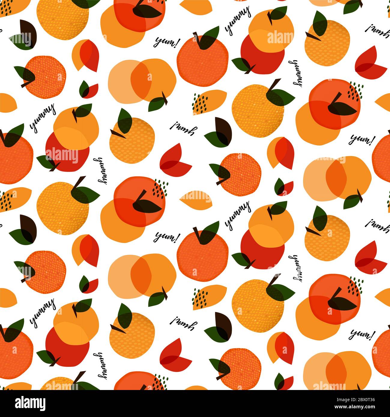 Abstract seamless pattern with fruits Stock Vector