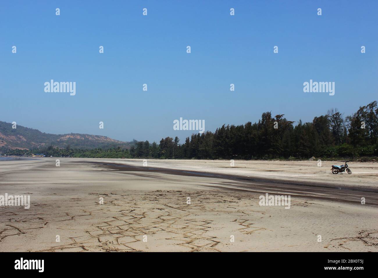 Shrivardhan beach with white sand, Shrivardhan, Maharashtra, India Stock Photo