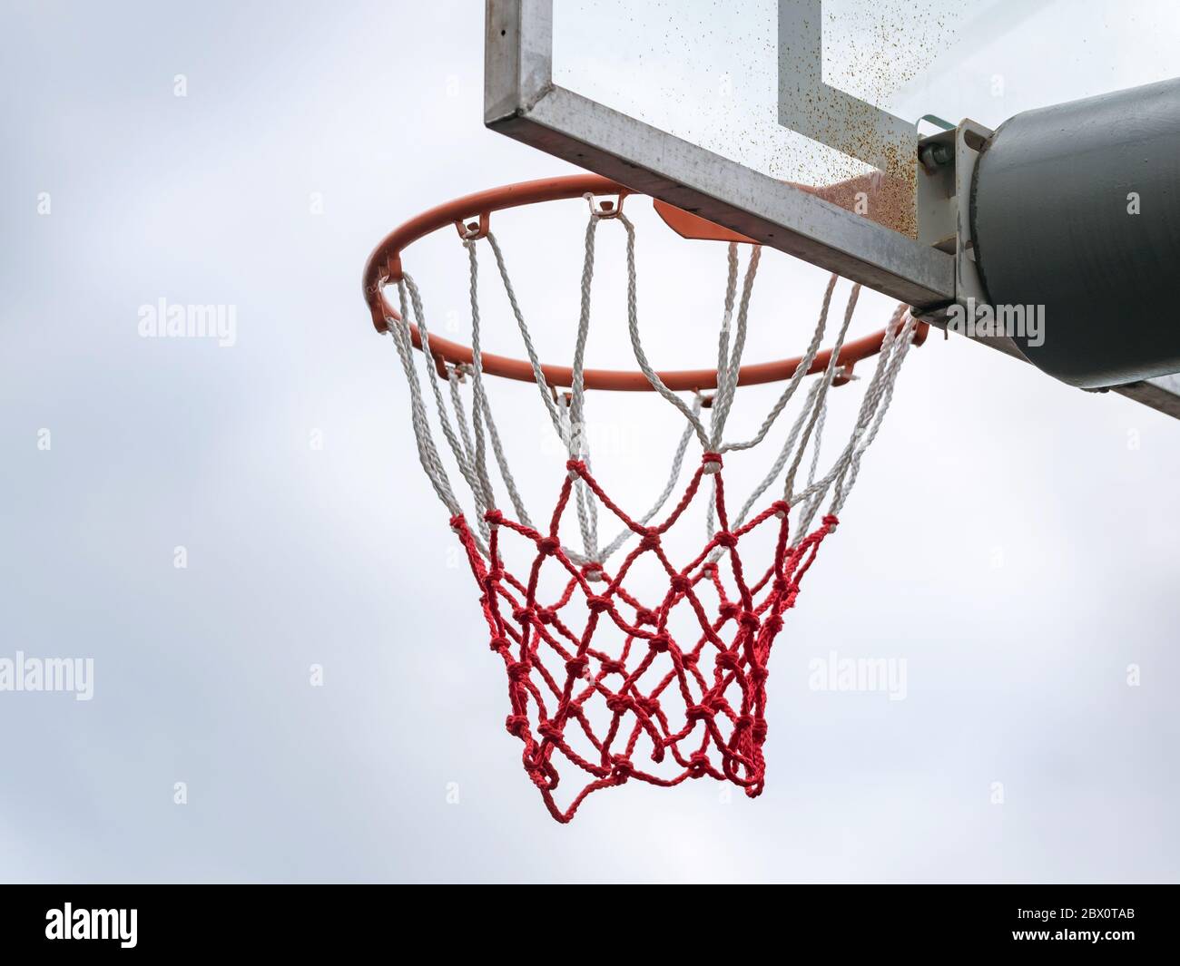 Basketball ring with a net for playing basketball outdoors Stock Photo